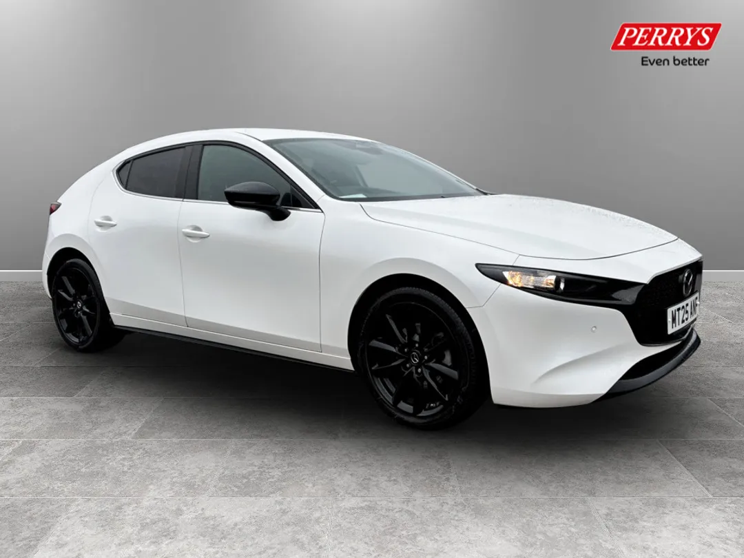 2025 mazda 3 used 2.5 e-skyactiv g mhev [140] homura 5dr  approved used car petrol manual 11,154 miles white location icon... photo