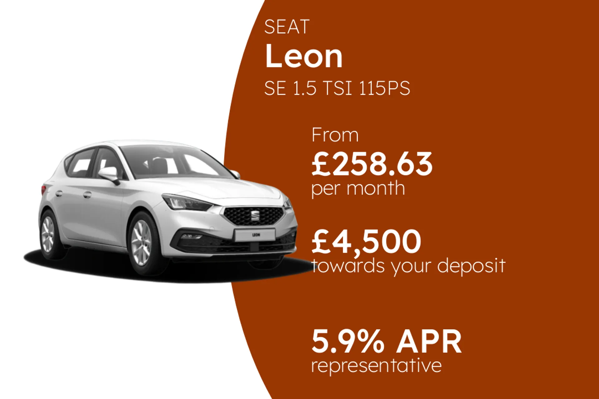 SEAT SE 1.5 TSI 115PS PCP Finance Offer From £258.63 Per Month 5.90%