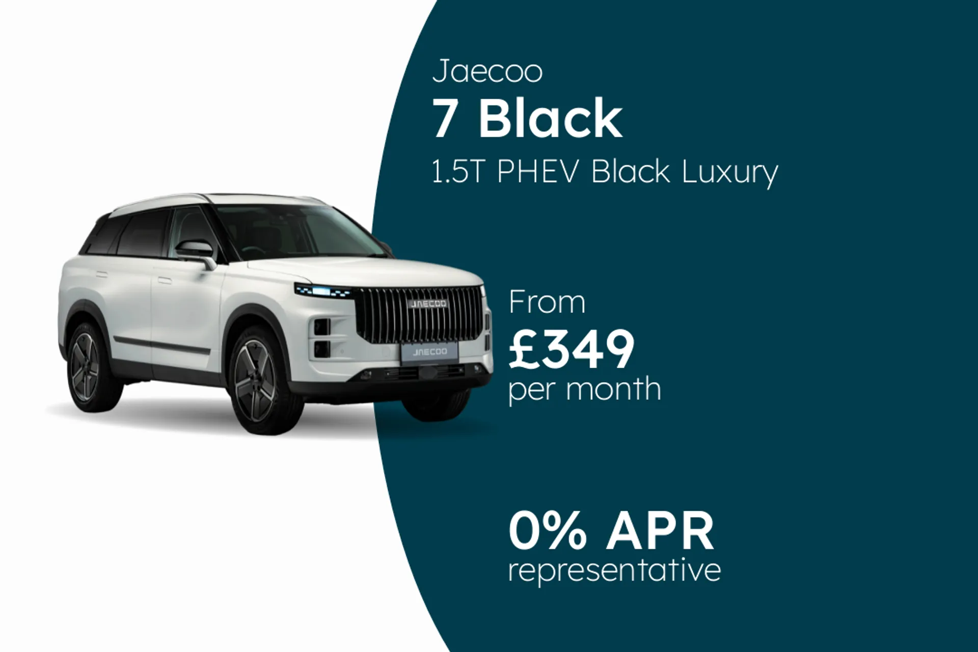 Jaecoo 1.5T PHEV Black Luxury 5dr Auto PCP Finance Offer From £349.00 Per Month 0.00%