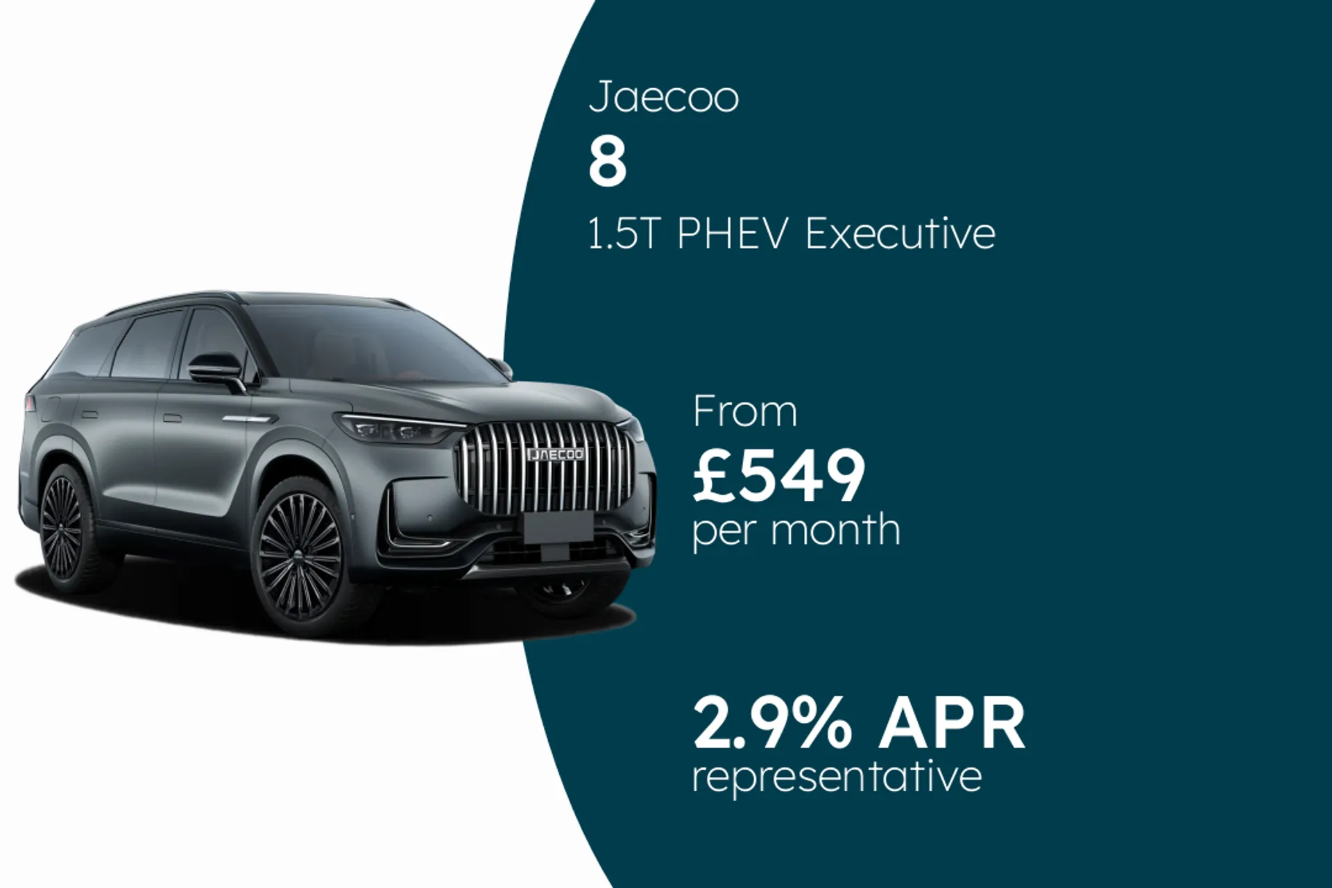 Jaecoo 1.5T PHEV Executive PCP Finance Offer From £549.00 Per Month 2.90%