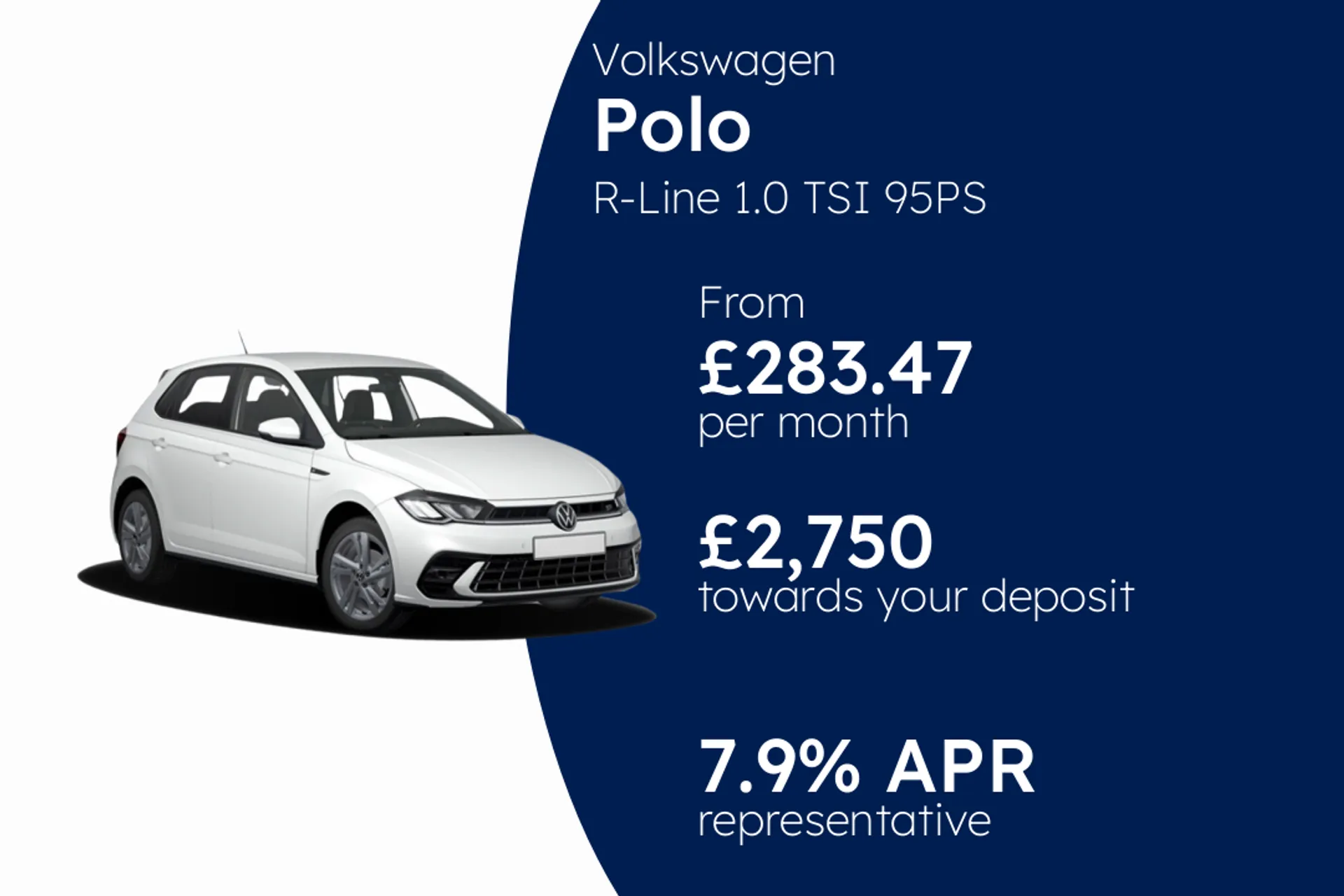 Volkswagen R-Line 1.0 TSI 95PS 5-speed Manual 5 Door PCP Finance Offer From £283.47 Per Month 7.90%