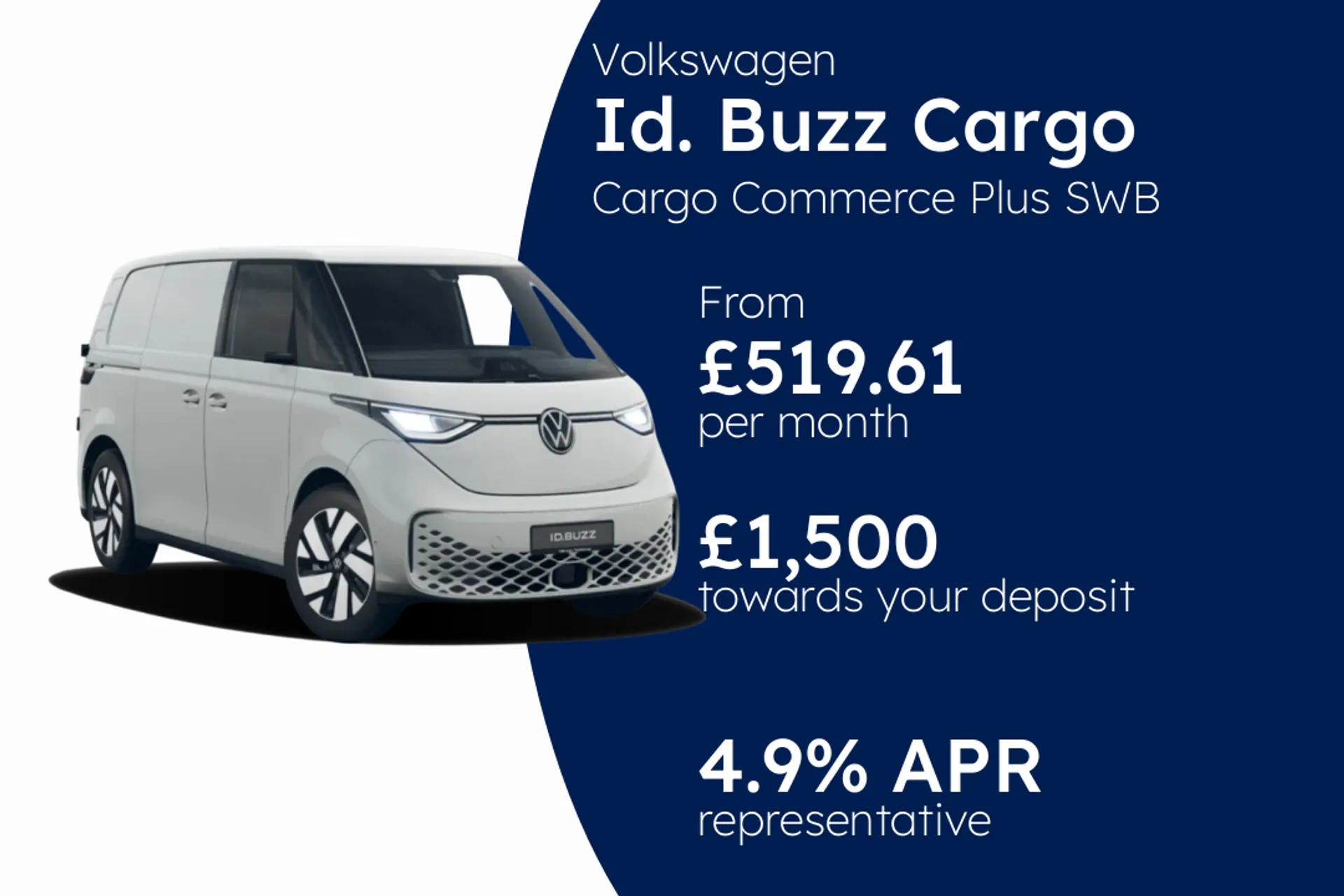 Volkswagen Cargo Commerce Plus SWB 79 kWh 286 PS Electric 1 Speed Automatic PCP Finance Offer From £519.61 Per Month 4.90%