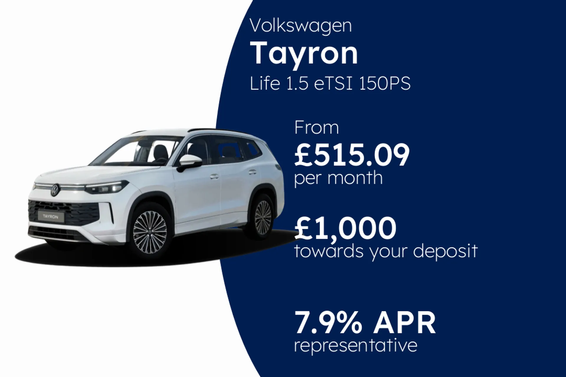 Volkswagen Life 1.5 eTSI 150PS 7-Speed DSG 5 Door PCP Finance Offer From £515.09 Per Month 7.90%