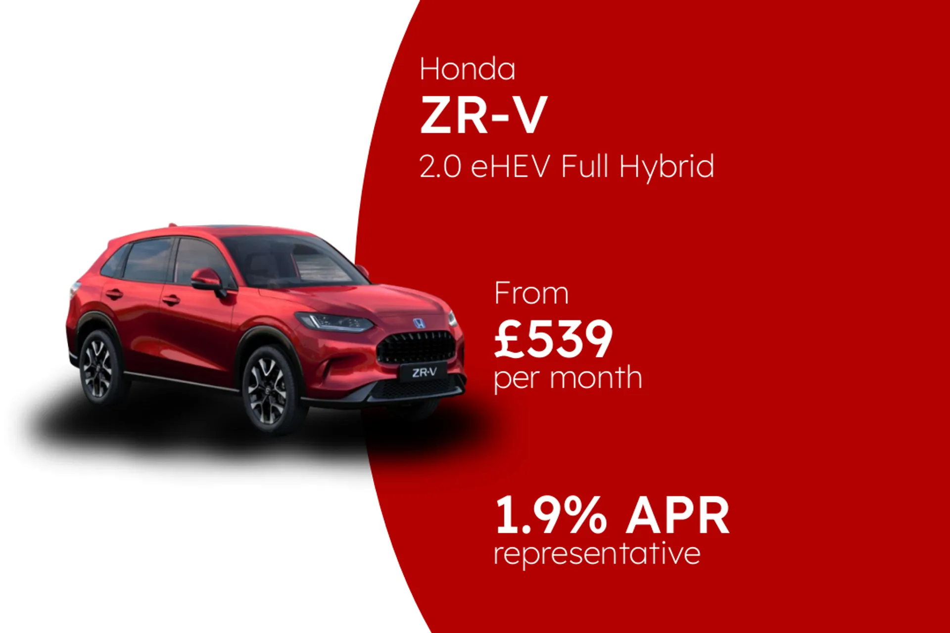Honda 2.0 eHEV Full Hybrid Advance PCP Finance Offer From £539.00 Per Month 1.90%