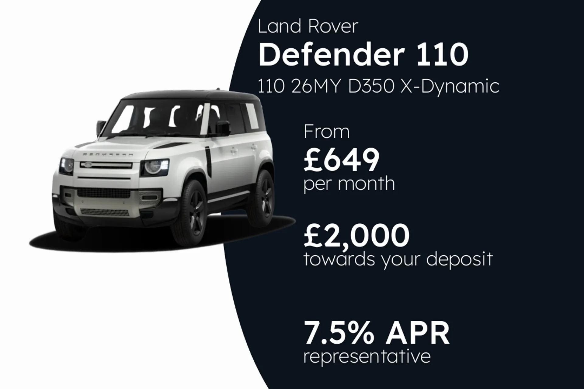 Land Rover 110 26MY D350 X-Dynamic HSE PCP Finance Offer From £649.00 Per Month 7.50%