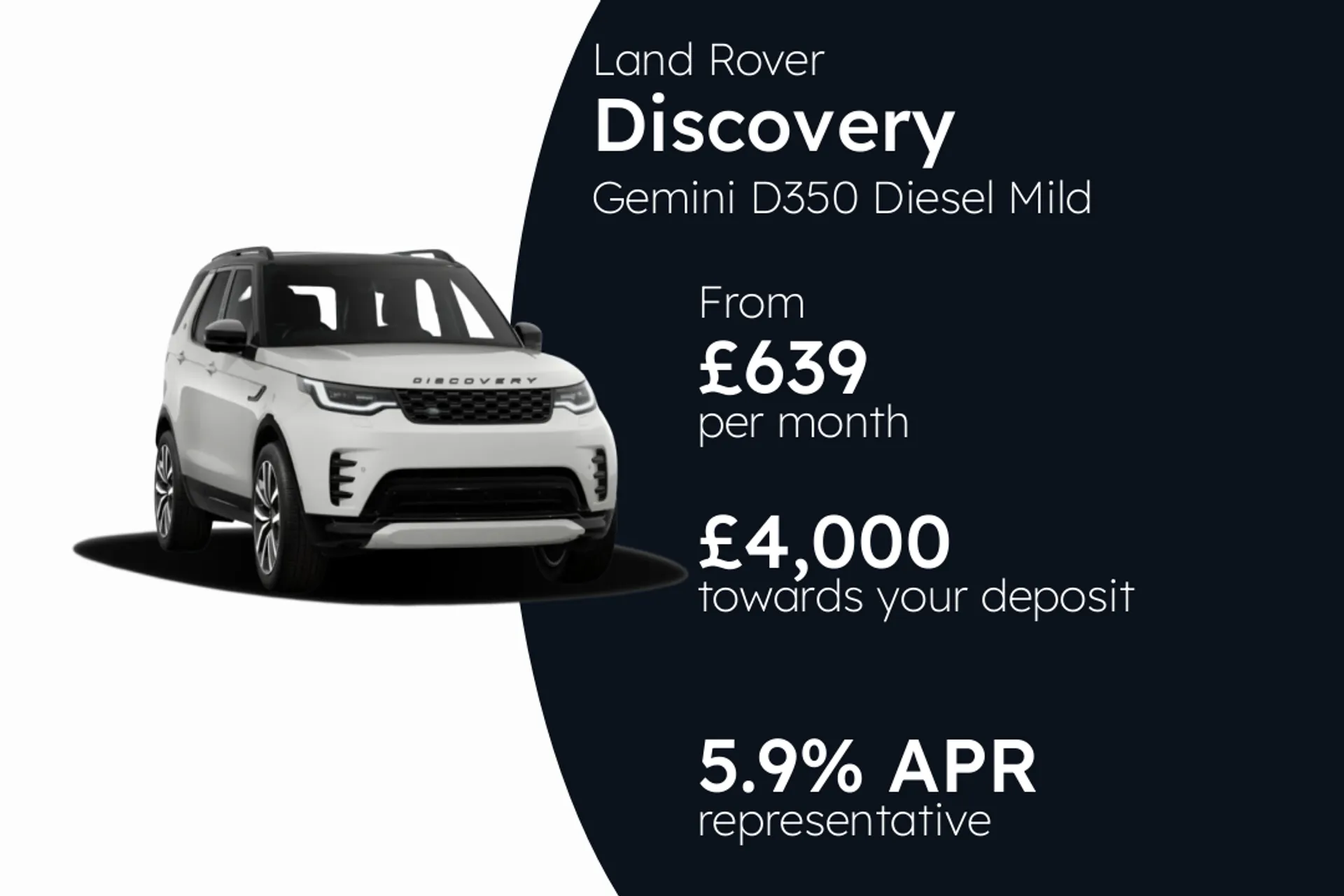 Land Rover Gemini D350 Diesel Mild Hybrid PCP Finance Offer From £639.00 Per Month 5.90%