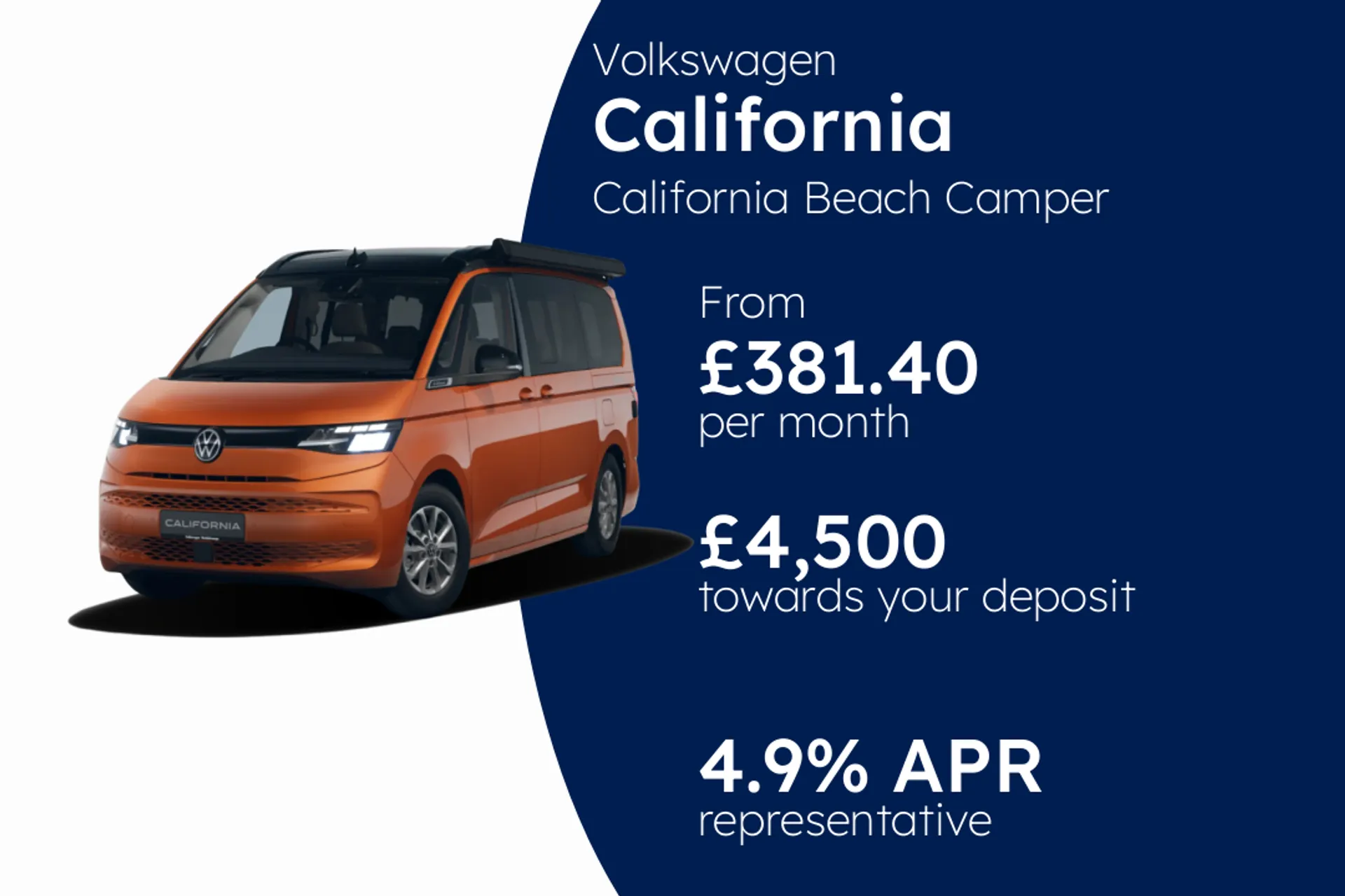Volkswagen California Beach Camper 245 PS 1.5 eHybrid 6-Speed DSG 4MOTION PCP Finance Offer From £381.40 Per Month 4.90%