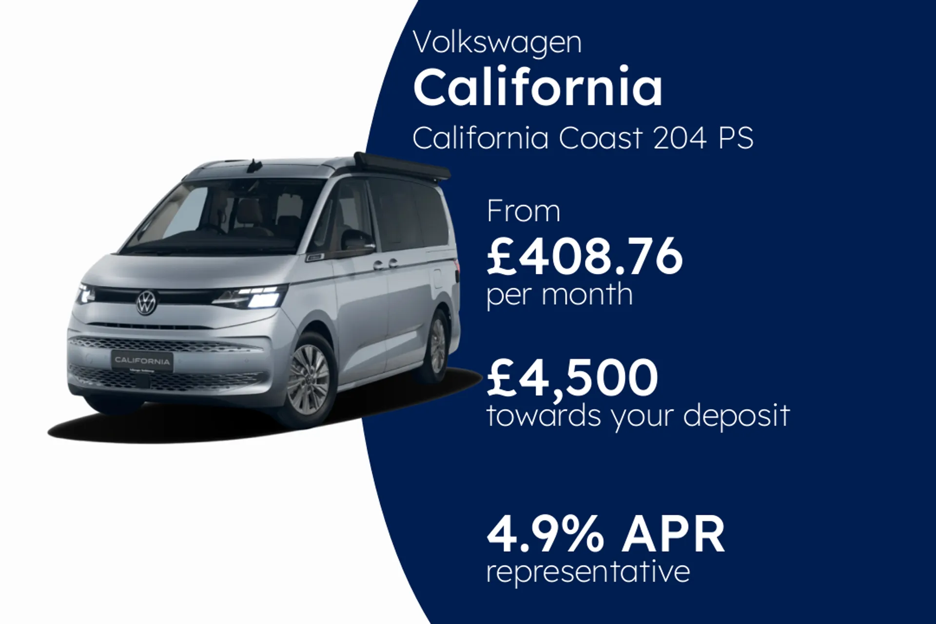 Volkswagen California Coast 204 PS 2.0 TSI 7-Speed DSG PCP Finance Offer From £408.76 Per Month 4.90%