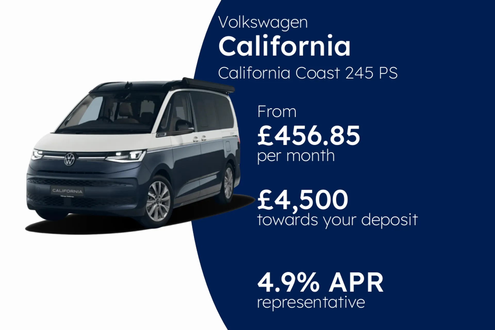 Volkswagen California Coast 245 PS 1.5 eHybrid 6-Speed DSG 4MOTION PCP Finance Offer From £456.85 Per Month 4.90%
