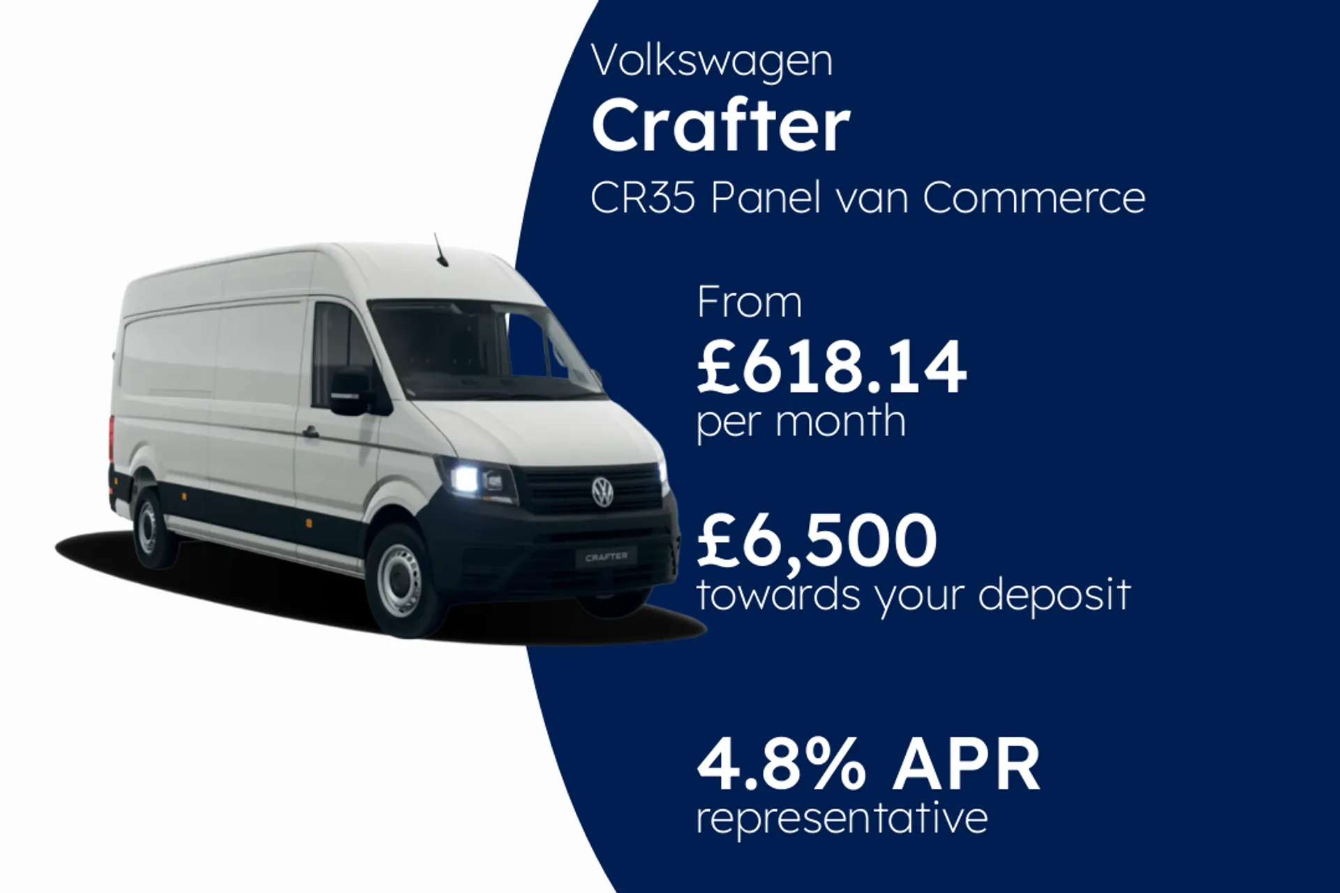 Volkswagen CR35 Panel van Commerce Plus LWB Maxi 177 PS 2.0 TDI 6sp Manual FWD PCP Finance Offer From £618.14 Per Month 4.80%