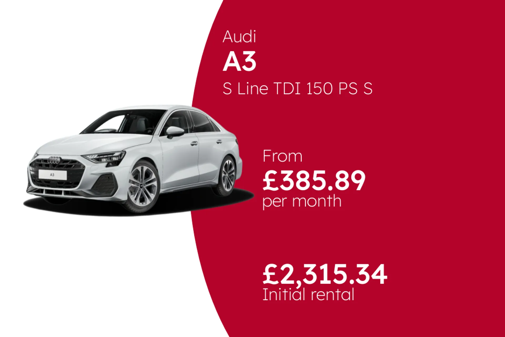 Audi S Line TDI 150 PS S Tronic BCH Finance Offer From £385.89 Per Month