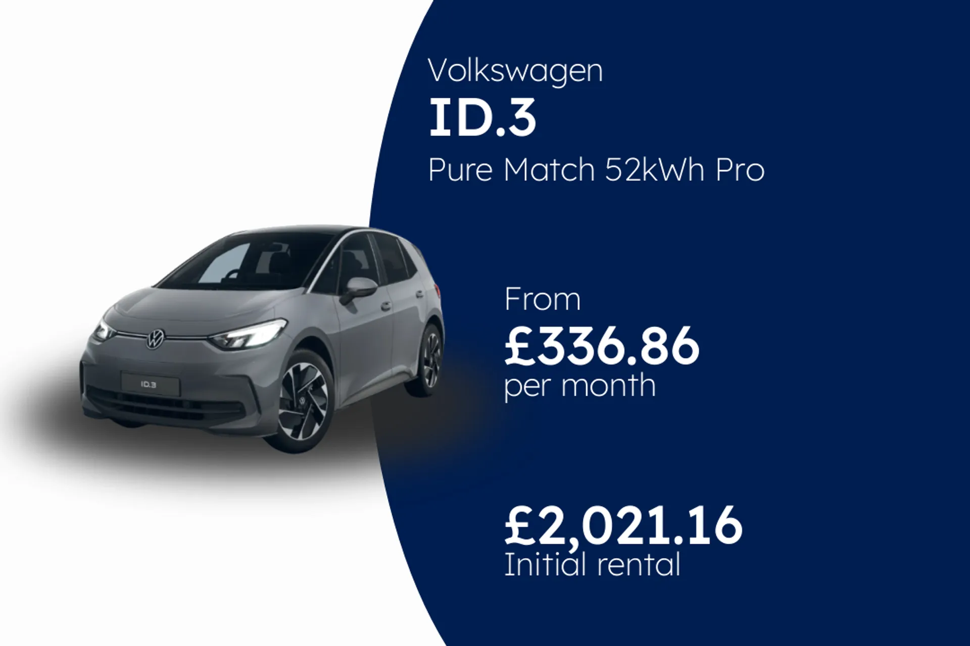 Volkswagen Pure Match 52kWh Pro one-speed automatic five-door BCH Finance Offer From £336.86 Per Month  