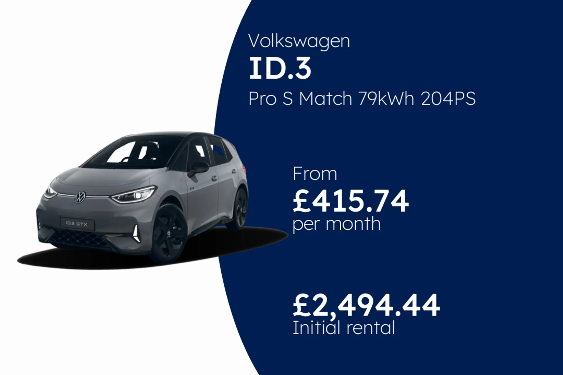 Volkswagen Pro S Match 79kWh 204PS one-speed automatic five-door BCH Finance Offer From £415.74 Per Month  