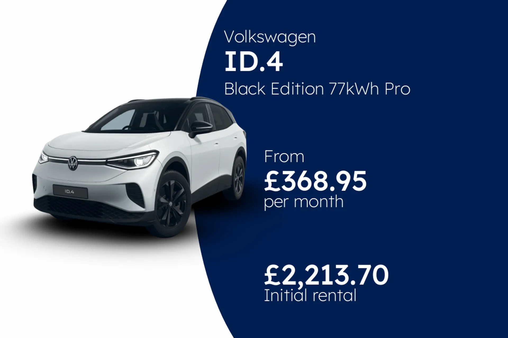 Volkswagen Black Edition 77kWh Pro 286PS  1-speed automatic 5 Door BCH Finance Offer From £368.95 Per Month  