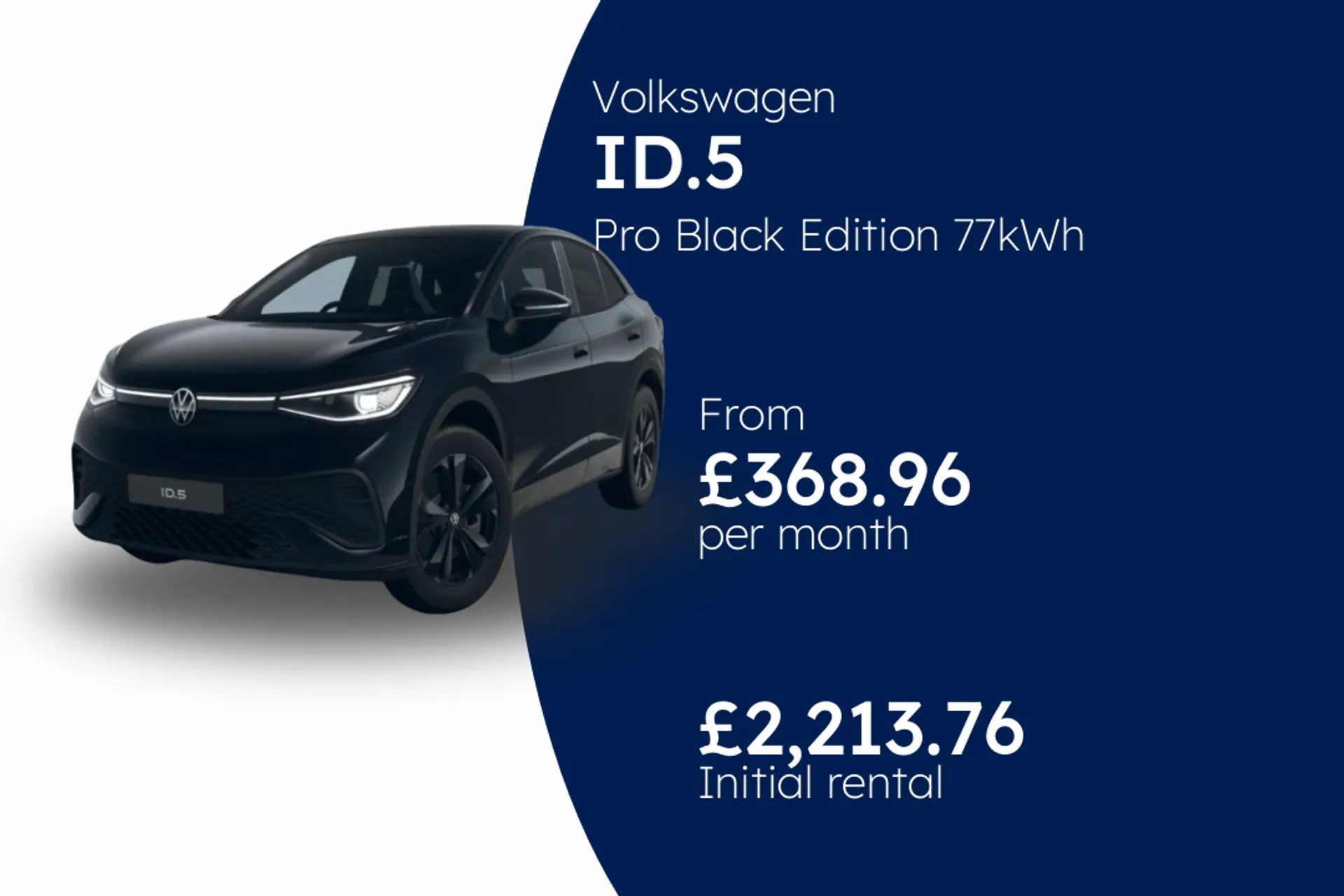 Volkswagen Pro Black Edition 77kWh 286 PS one-speed automatic five-door BCH Finance Offer From £368.96 Per Month  