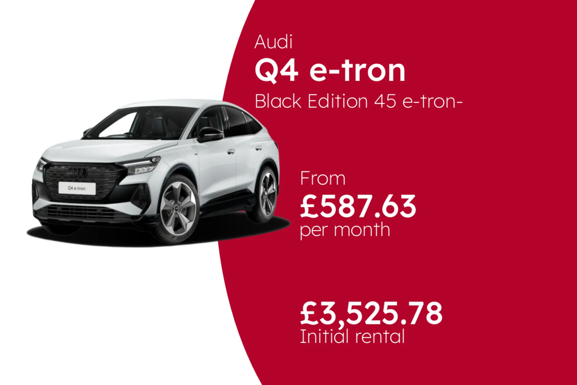 Audi Black Edition 45 e-tron- Automatic Sportback BCH Finance Offer From £587.63 Per Month  