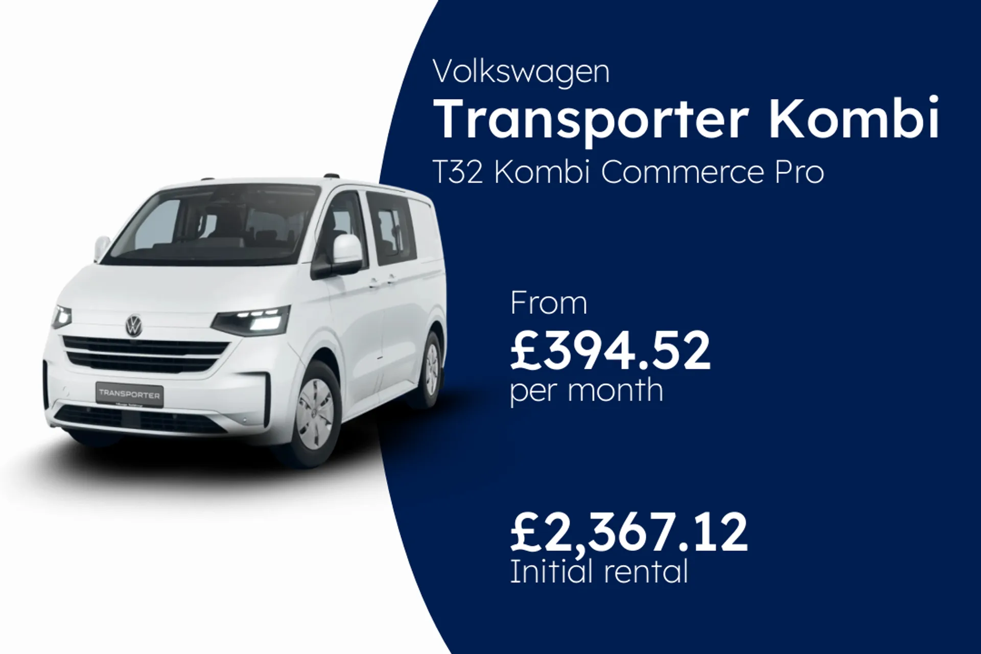 Volkswagen T32 Kombi Commerce Pro SWB 150 PS 2.0 TDI 6sp Manual BCH Finance Offer From £394.52 Per Month  