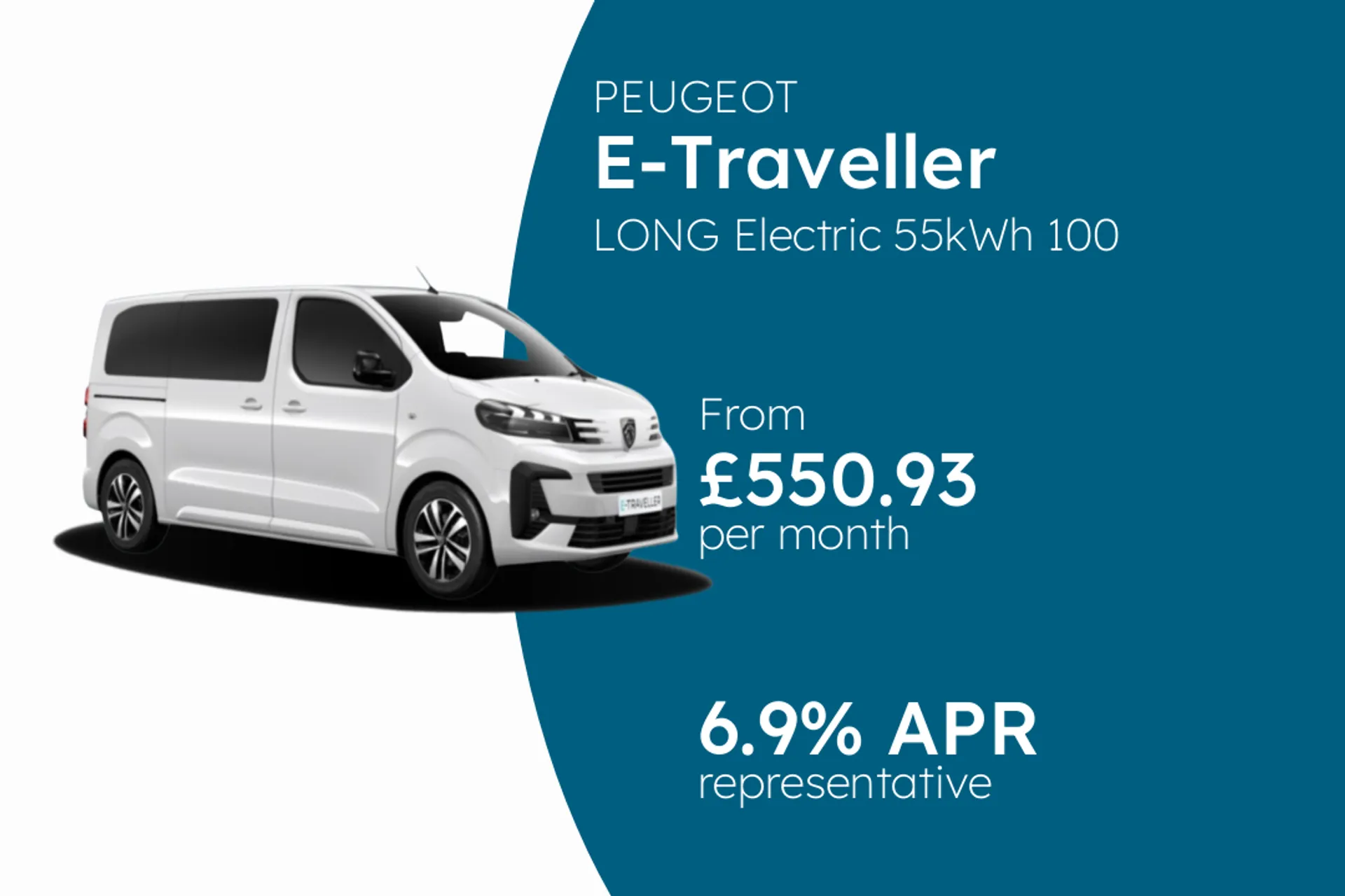 PEUGEOT LONG Electric 55kWh 100 Combi PCP Finance Offer From £550.93 Per Month 6.90%