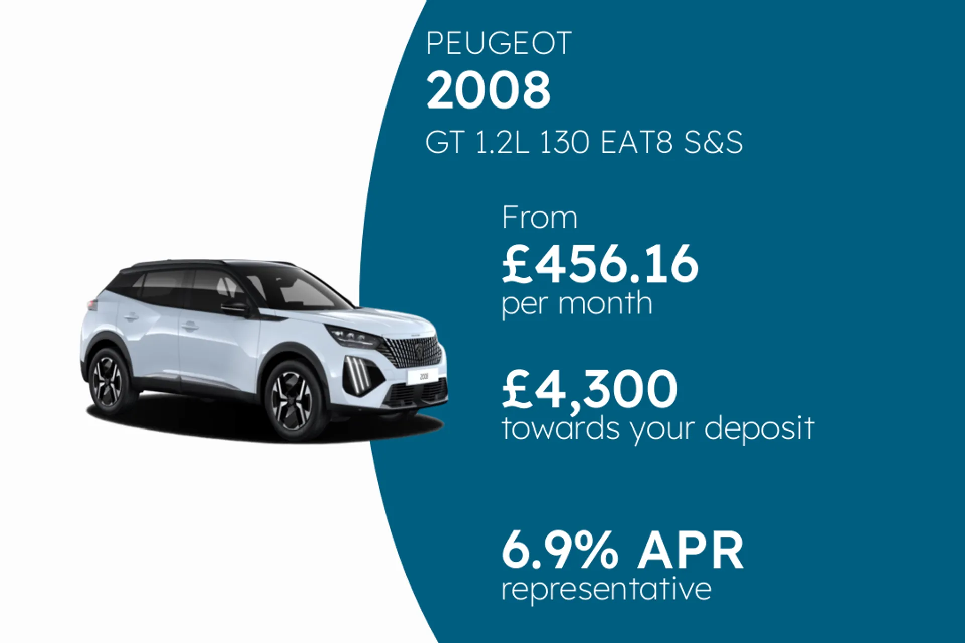 PEUGEOT GT 1.2L 130 EAT8 S&S 8-speed automatic PCP Finance Offer From £456.16 Per Month 6.90%