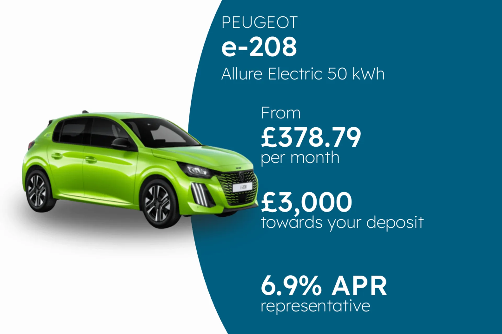 PEUGEOT Allure Electric 50 kWh 136 1-speed automatic PCP Finance Offer From £378.79 Per Month 6.90%