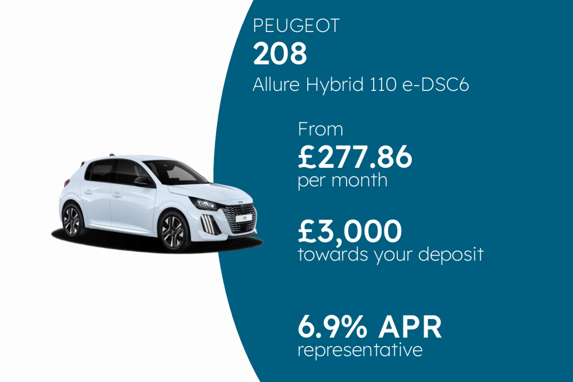 PEUGEOT Allure Hybrid 110 e-DSC6 PCP Finance Offer From £277.86 Per Month 6.90%