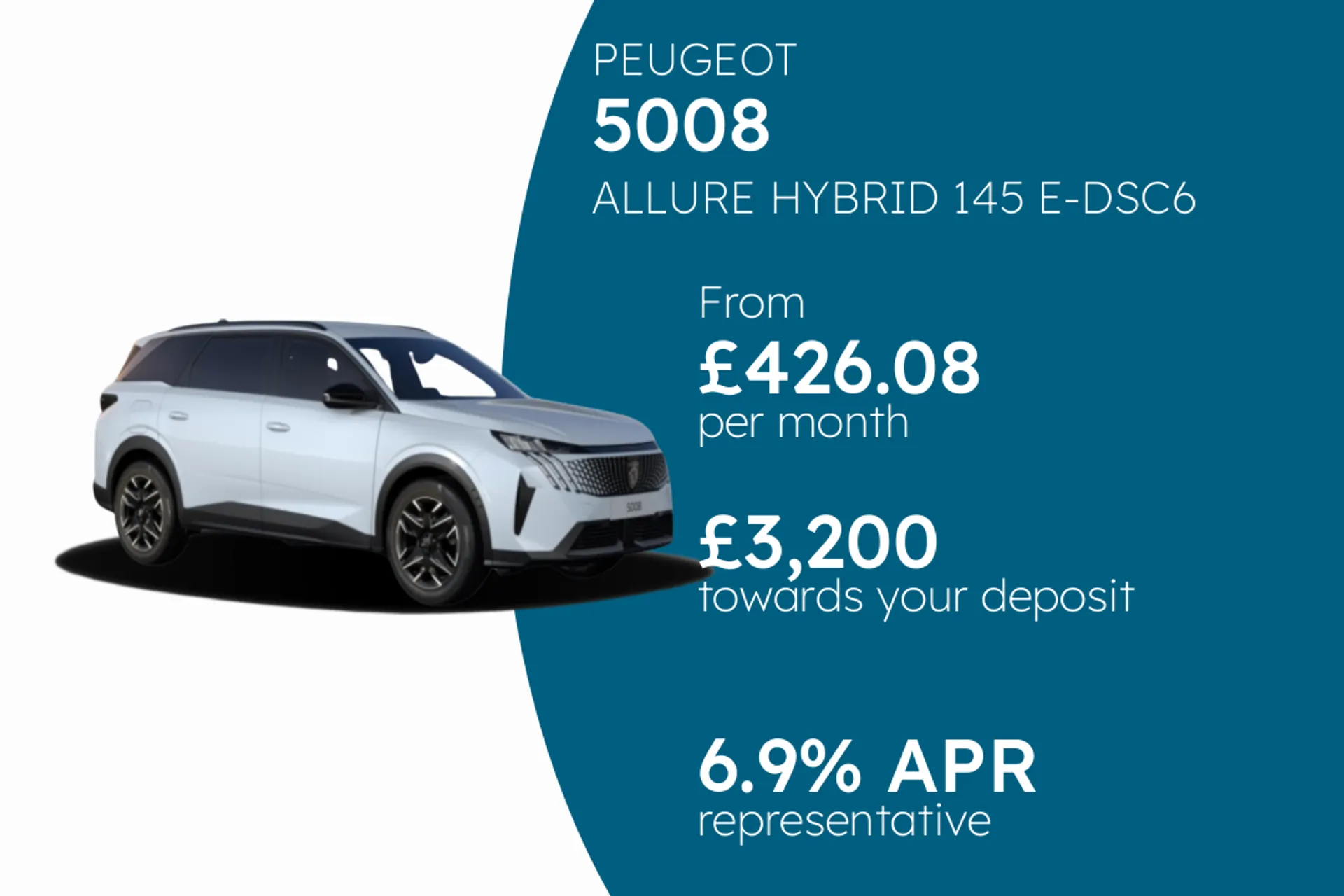 PEUGEOT ALLURE HYBRID 145 E-DSC6 PCP Finance Offer From £426.08 Per Month 6.90%