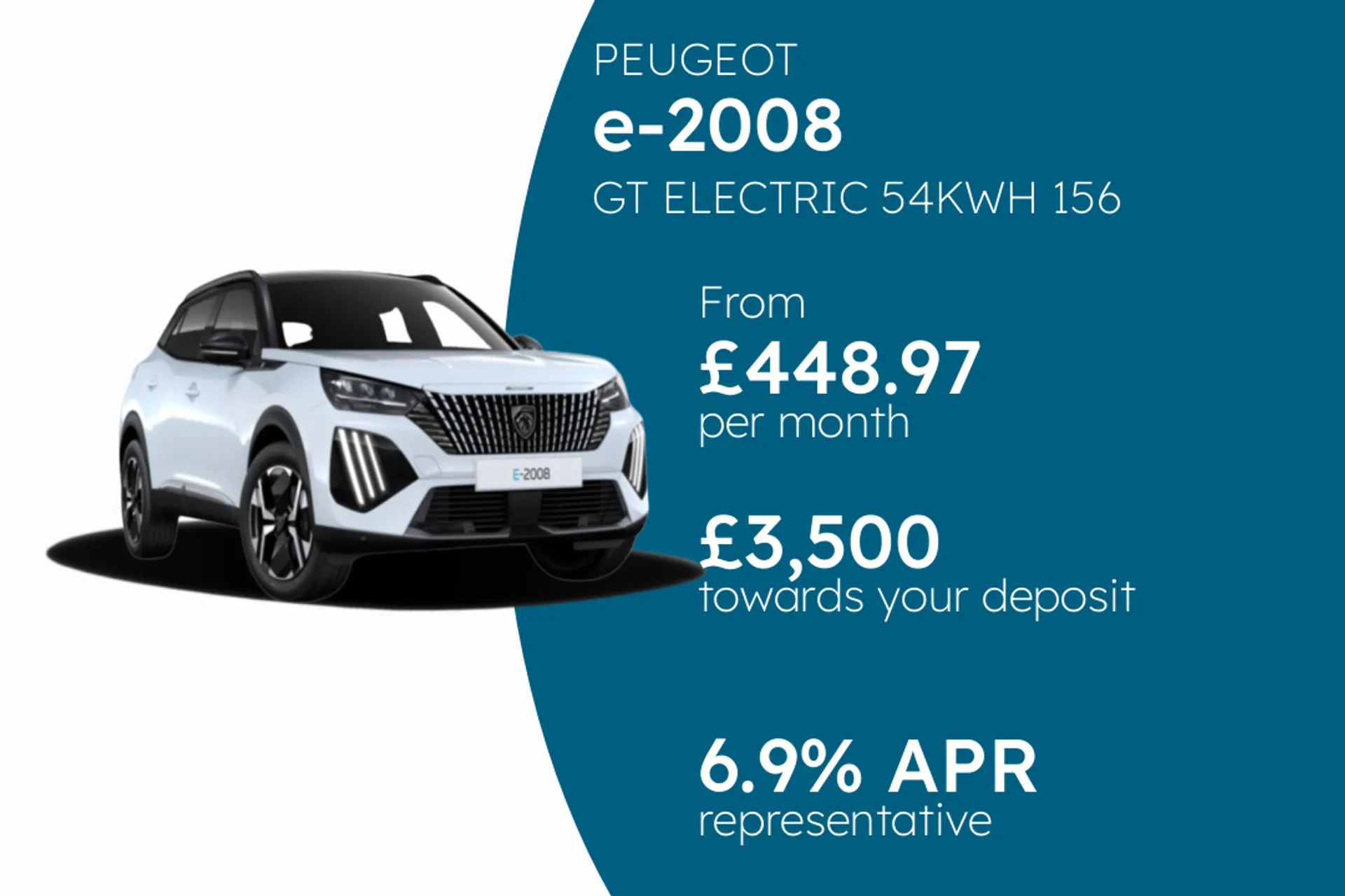 PEUGEOT GT ELECTRIC 54KWH 156 PCP Finance Offer From £448.97 Per Month 6.90%