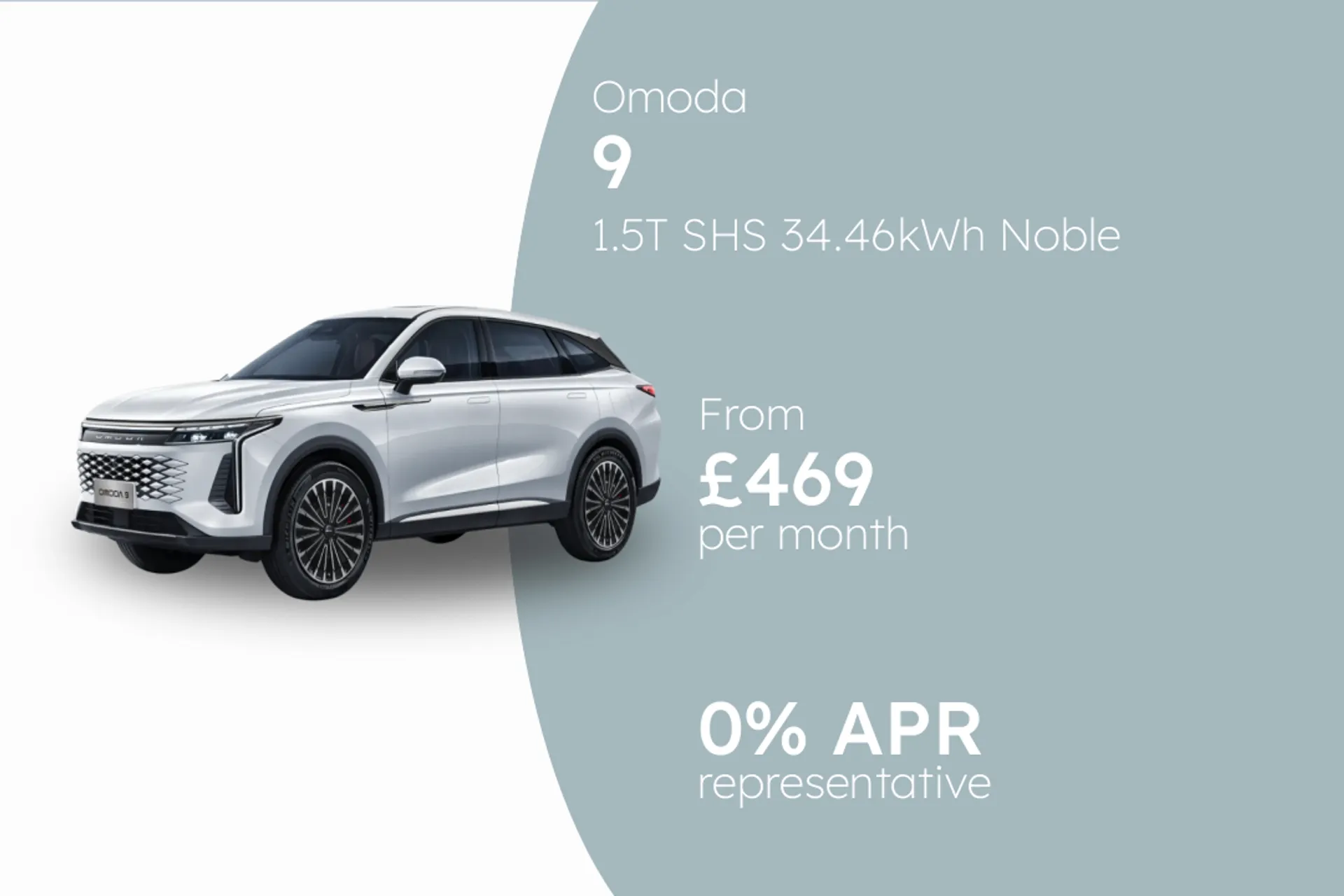Omoda 1.5T SHS 34.46kWh Noble DHT3 4WD PCP Finance Offer From £469.00 Per Month 0%