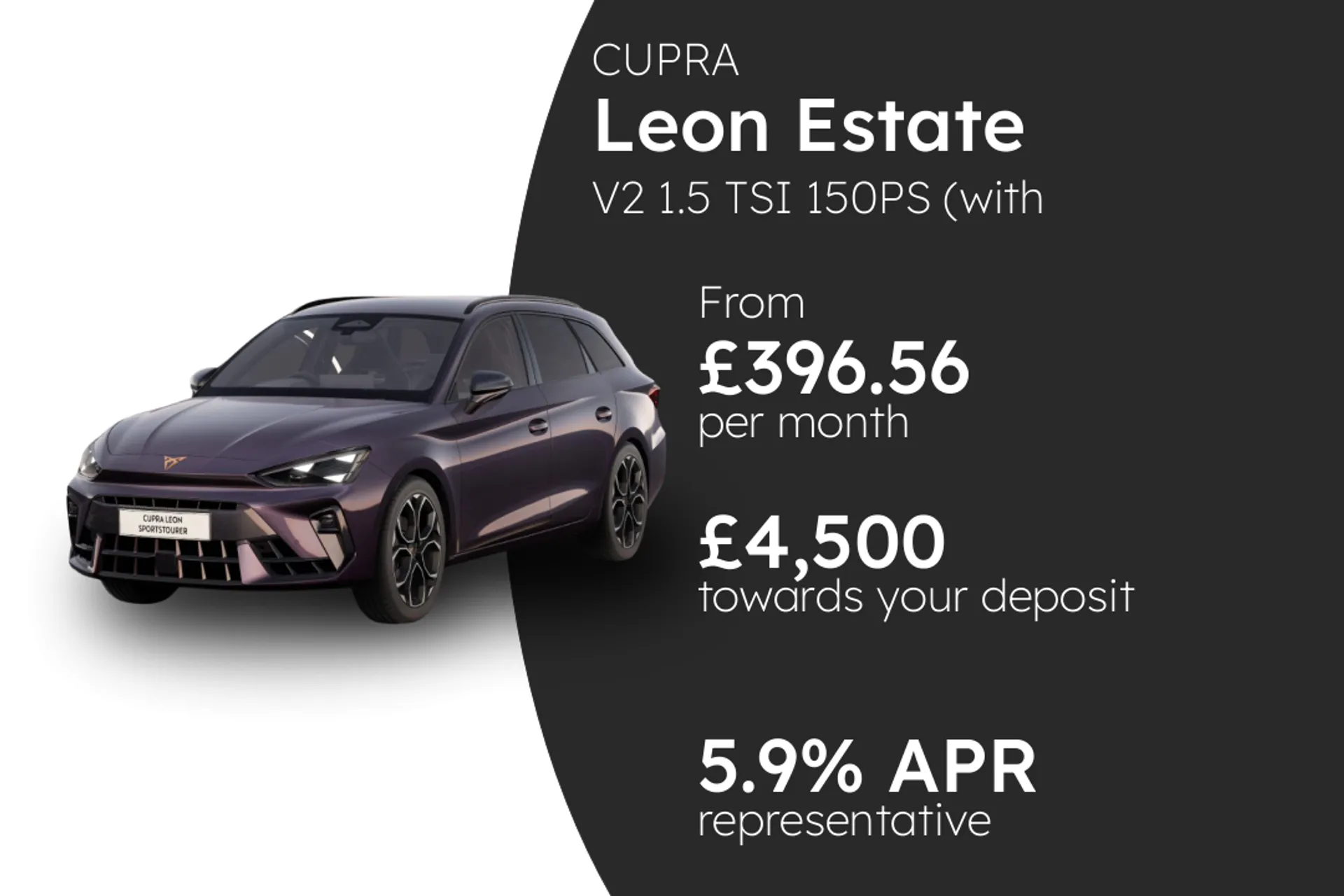 CUPRA V2 1.5 TSI 150PS (with Leather Pack) PCP Finance Offer From £396.56 Per Month 5.90%