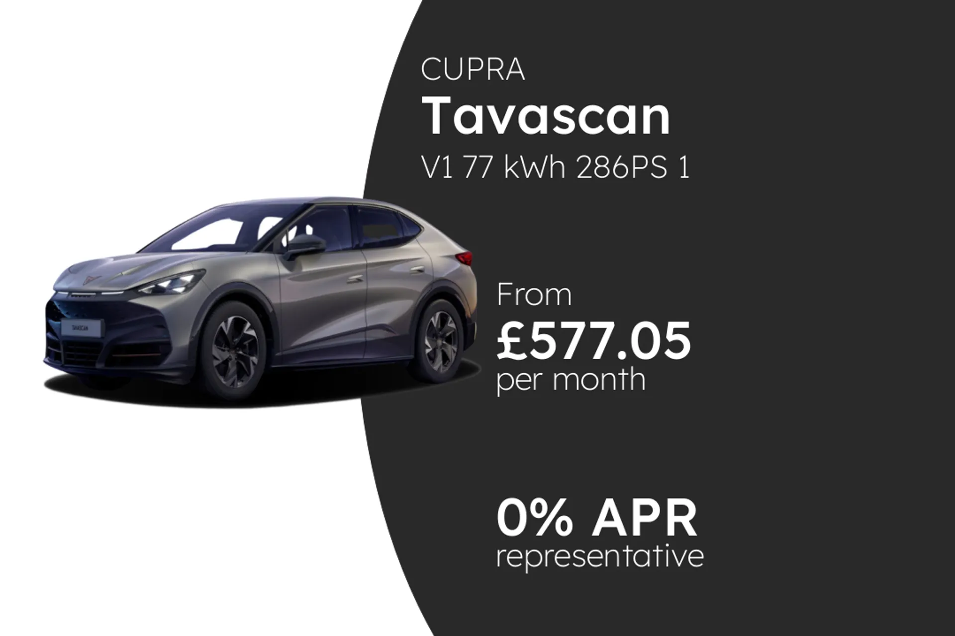 CUPRA V1 77 kWh 286PS 1 PCP Finance Offer From £577.05 Per Month 0.00%