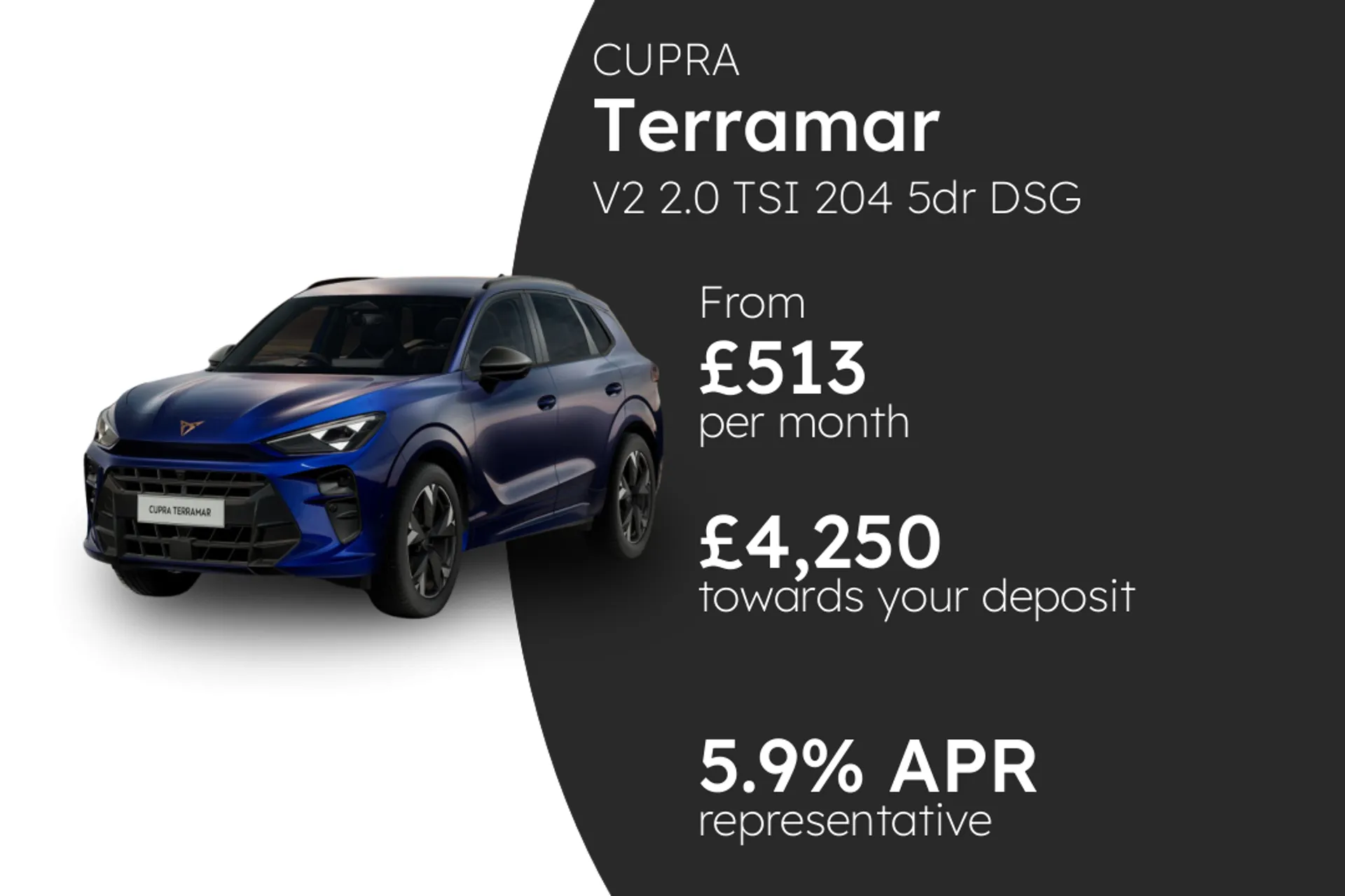 CUPRA V2 2.0 TSI 204 5dr DSG 4Drive PCP Finance Offer From £513.00 Per Month 5.90%