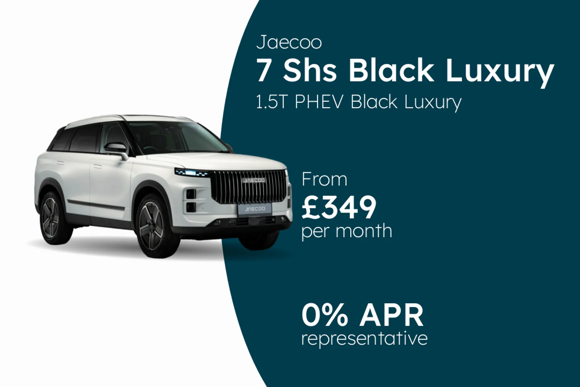 Jaecoo 1.5T PHEV Black Luxury 5dr Auto PCP Finance Offer From £349.00 Per Month 0.00%