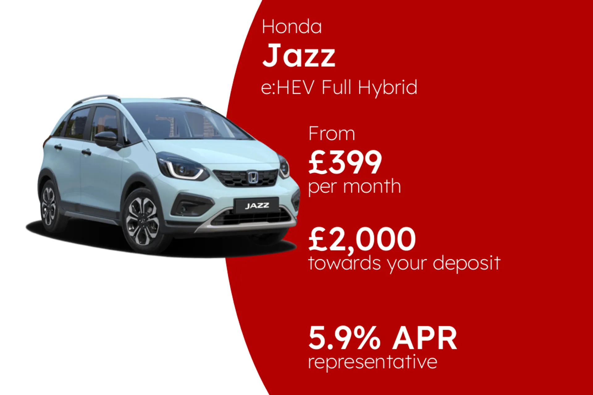 Honda e:HEV Full Hybrid Crosstar Advance PCP Finance Offer From £399.00 Per Month 5.90%