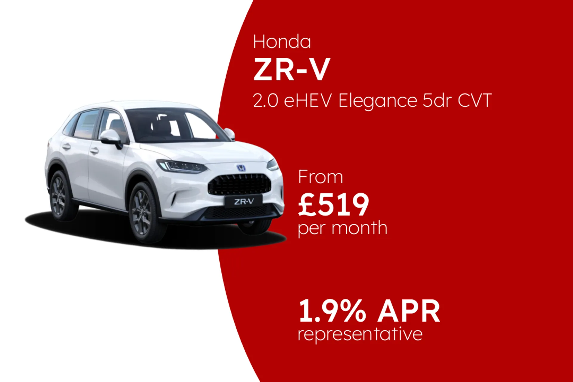 Honda 2.0 eHEV Elegance 5dr CVT PCP Finance Offer From £519.00 Per Month 1.90%