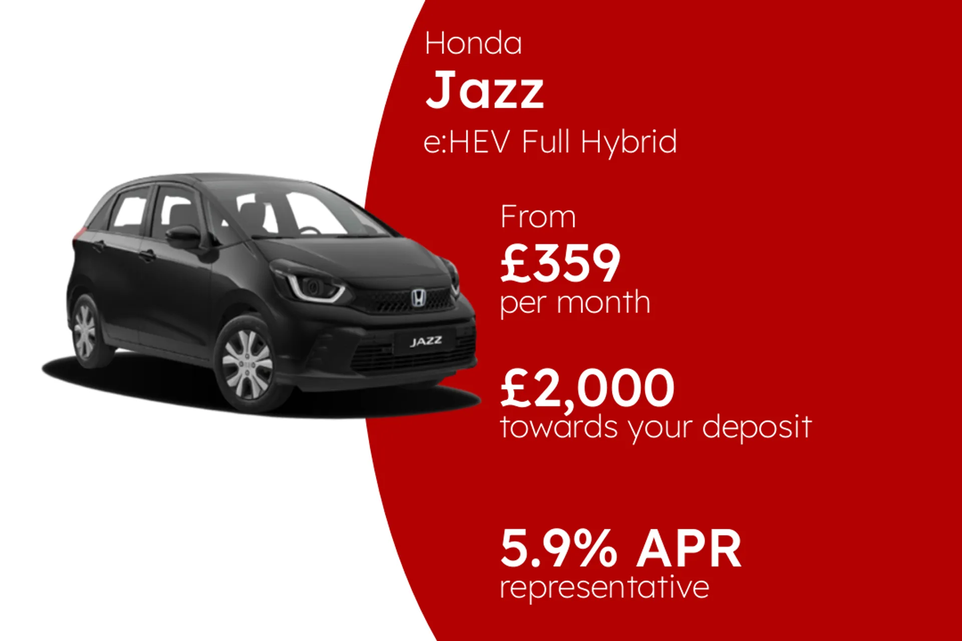 Honda e:HEV Full Hybrid Elegance PCP Finance Offer From £359.00 Per Month 5.90%