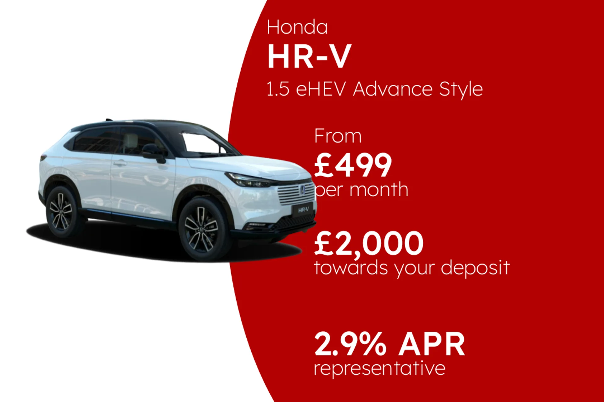 Honda 1.5 eHEV Advance Style 5dr CVT  PCP Finance Offer From £499.00 Per Month 2.90%