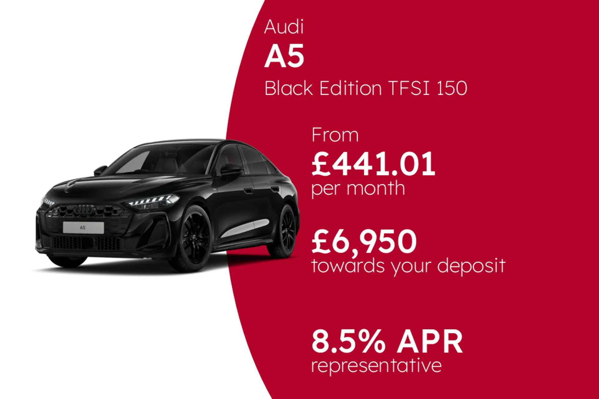 Audi Black Edition TFSI 150 PS S tronic (Metallic Paint)  PCP Finance Offer From £441.01 Per Month 8.50%