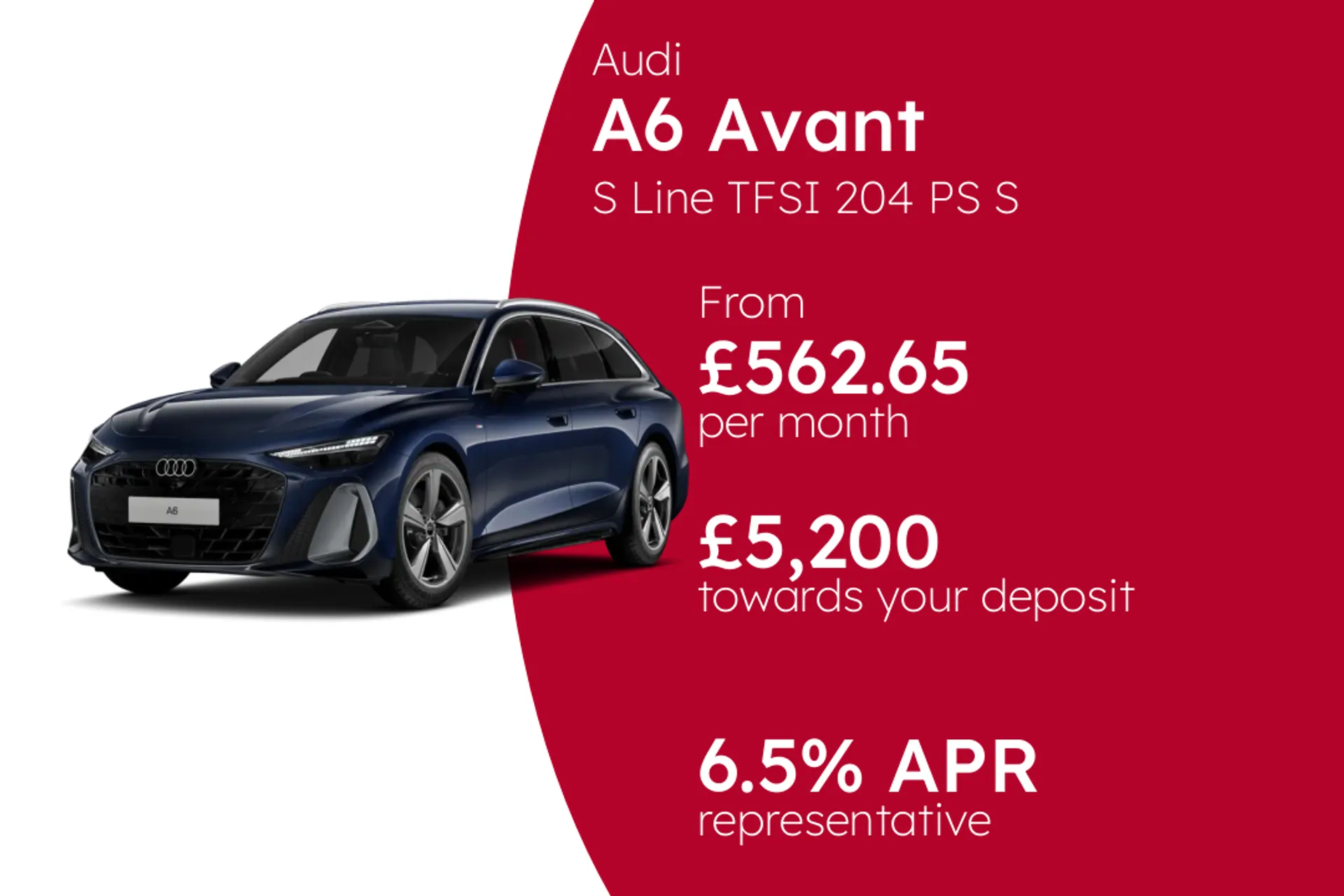 Audi S Line TFSI 204 PS S Tronic PCP Finance Offer From £562.65 Per Month 6.50%