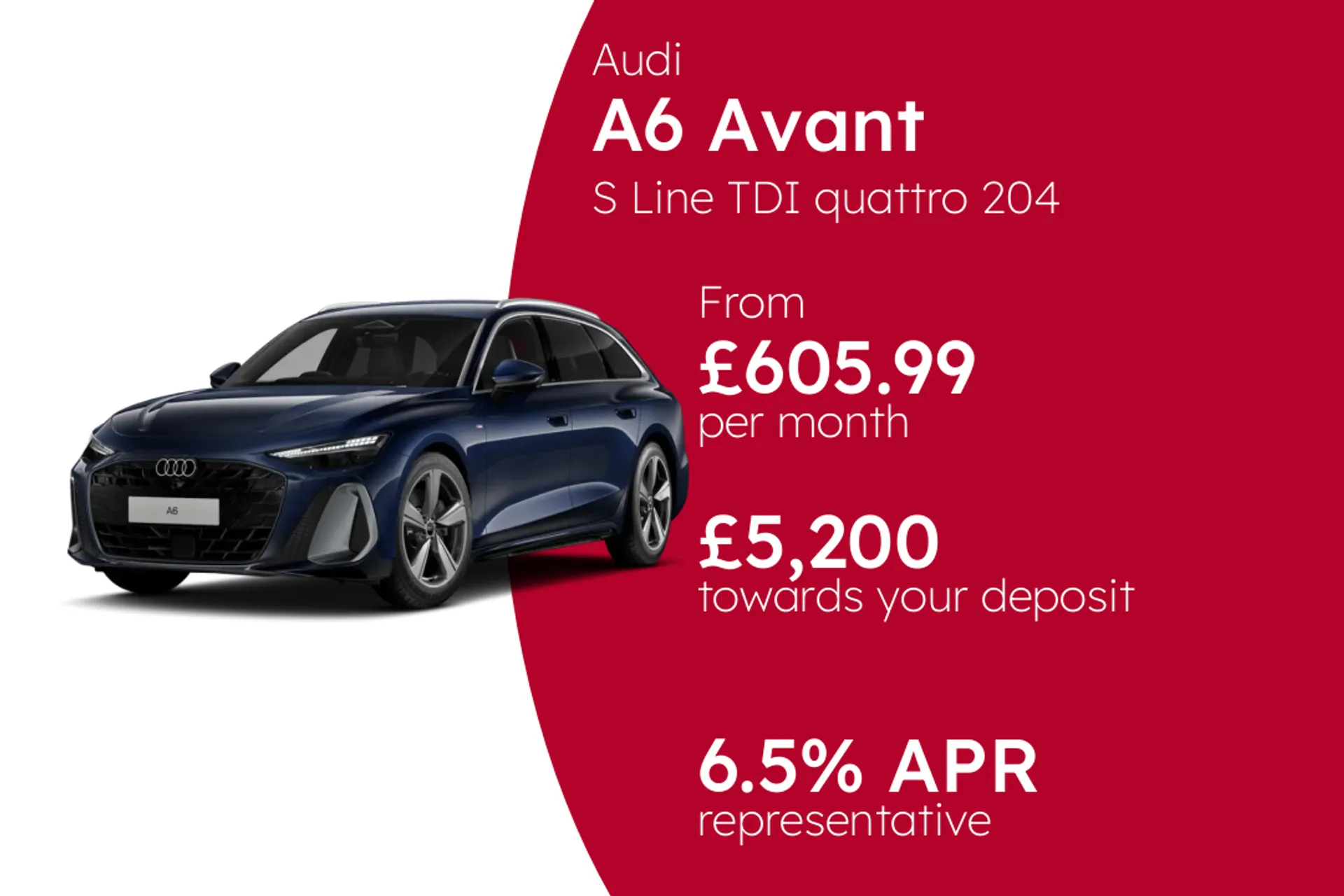 Audi S Line TDI quattro 204 PS S Tronic PCP Finance Offer From £605.99 Per Month 6.50%