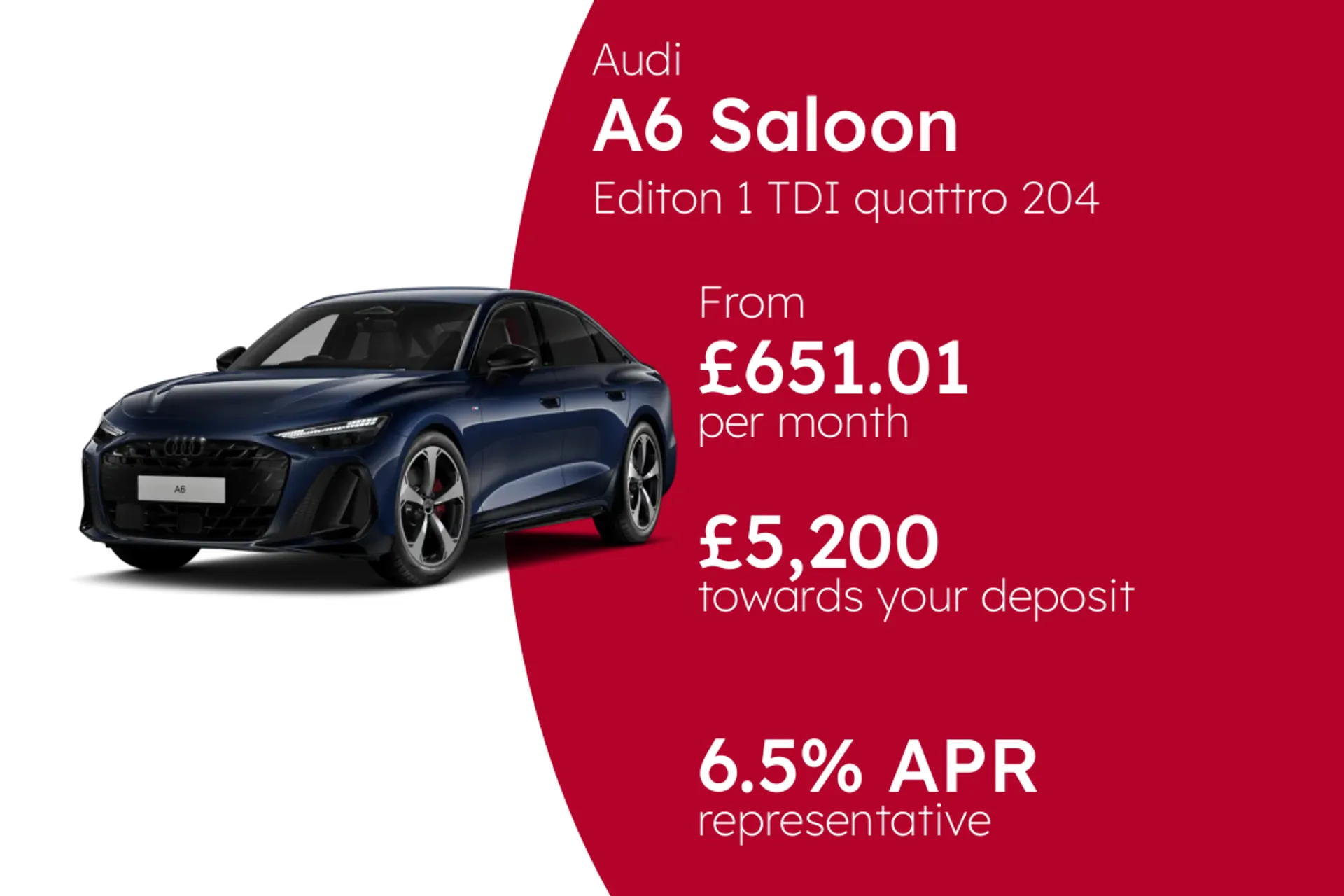 Audi Editon 1 TDI quattro 204 PS S Tronic PCP Finance Offer From £651.01 Per Month 6.50%