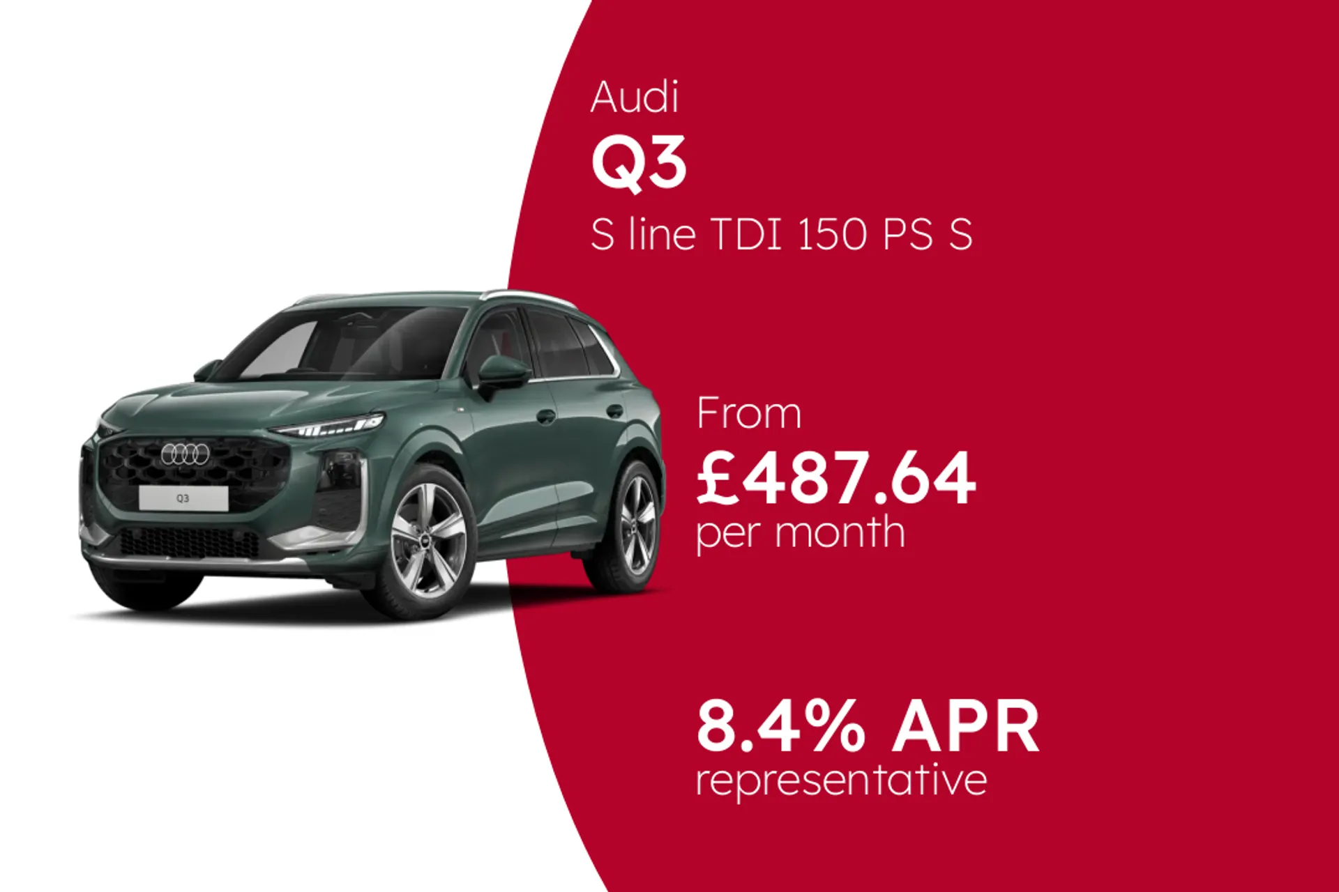 Audi S line TDI 150 PS S tronic PCP Finance Offer From £487.64 Per Month 8.40%