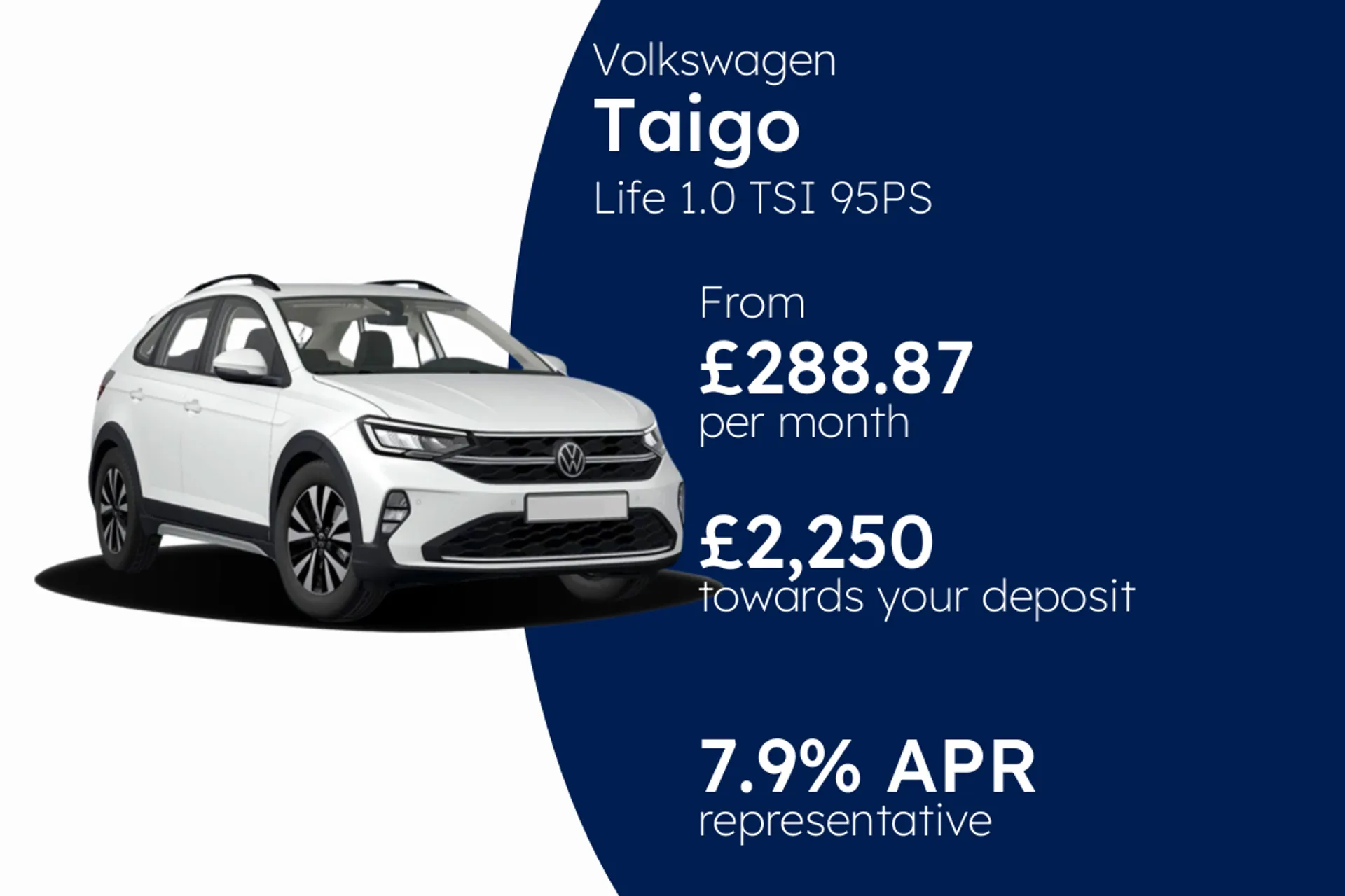 Volkswagen Life 1.0 TSI 95PS 5-speed manual 5 door PCP Finance Offer From £288.87 Per Month 7.90%