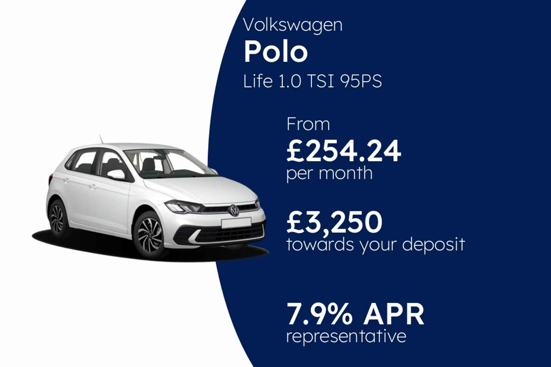Volkswagen Life 1.0 TSI 95PS 7-speed DSG 5 Door PCP Finance Offer From £254.24 Per Month 7.90%