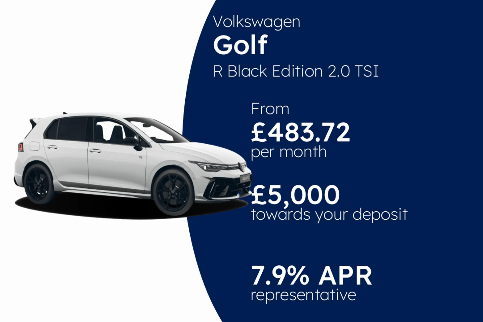 Volkswagen R Black Edition 2.0 TSI 4Motion 333ps 7-Speed DSG 5 Door PCP Finance Offer From £483.72 Per Month 7.90%