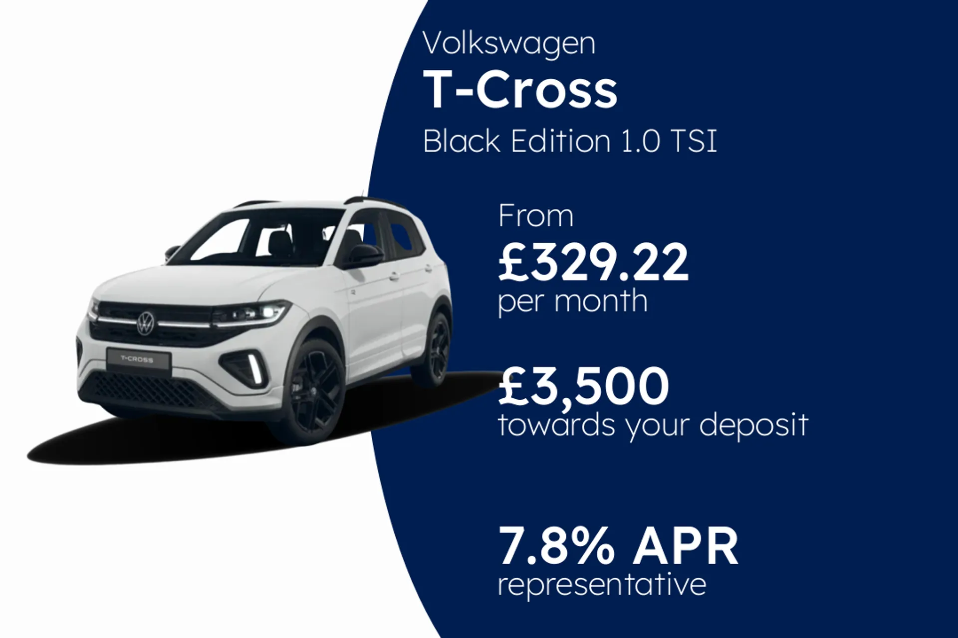 Volkswagen Black Edition 1.0 TSI 115PS 6-speed Manual 5 Door PCP Finance Offer From £329.22 Per Month 7.80%