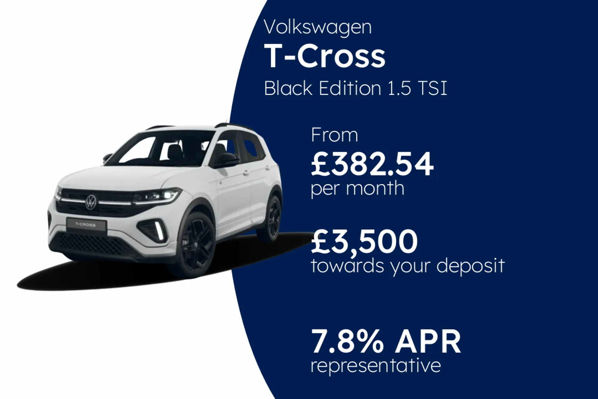 Volkswagen Black Edition 1.5 TSI 150PS 7-speed DSG 5 Door PCP Finance Offer From £382.54 Per Month 7.80%