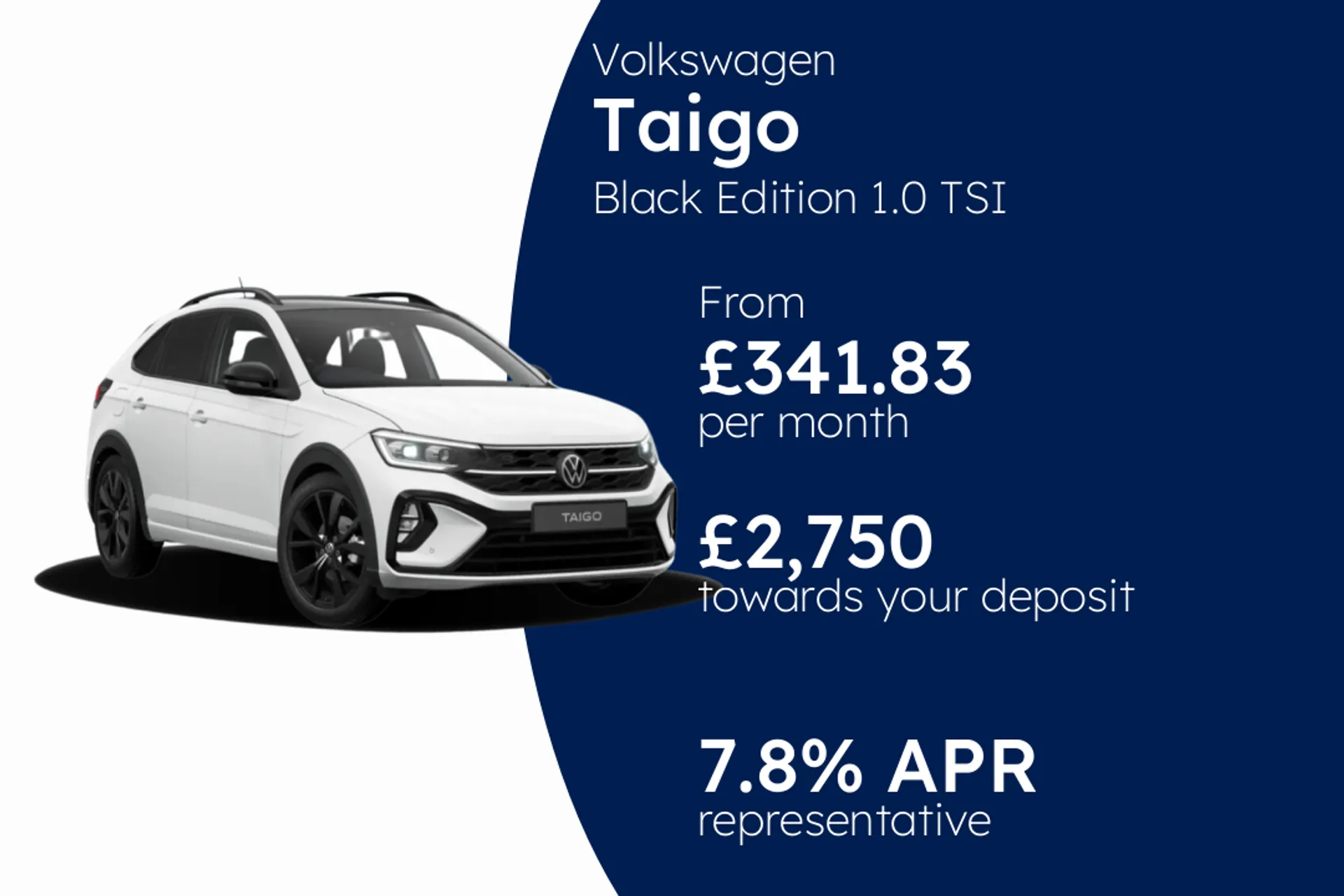 Volkswagen Black Edition 1.0 TSI 115PS 6-speed Manual 5 Door PCP Finance Offer From £341.83 Per Month 7.80%