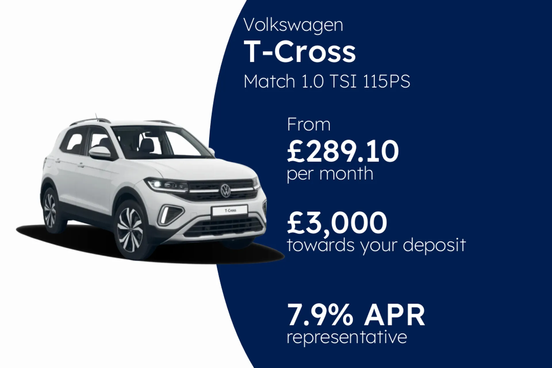 Volkswagen Match 1.0 TSI 115PS 6-speed Manual 5 Door PCP Finance Offer From £289.10 Per Month 7.90%