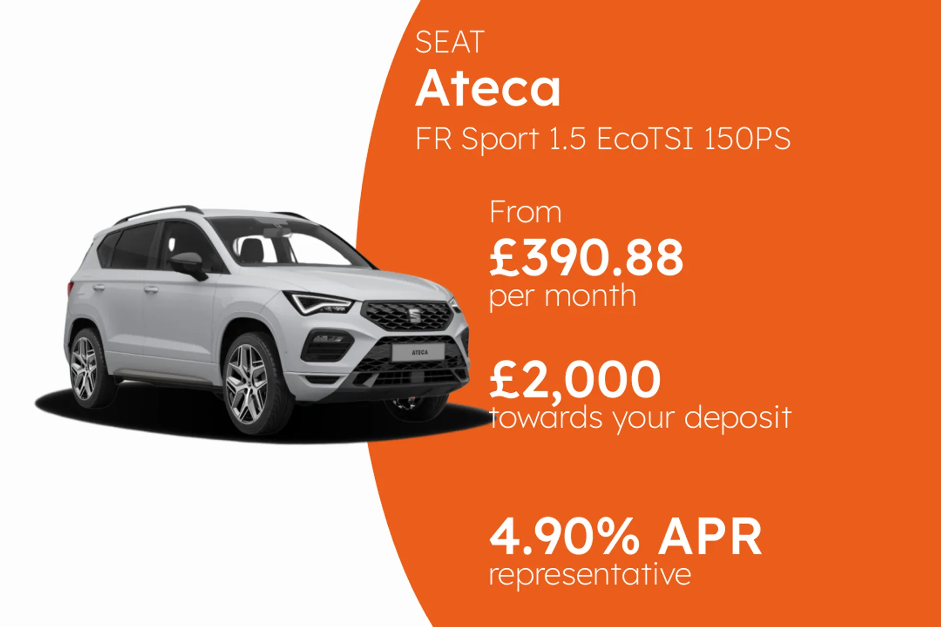 SEAT FR Sport 1.5 EcoTSI 150PS PCP Finance Offer From £390.88 Per Month  