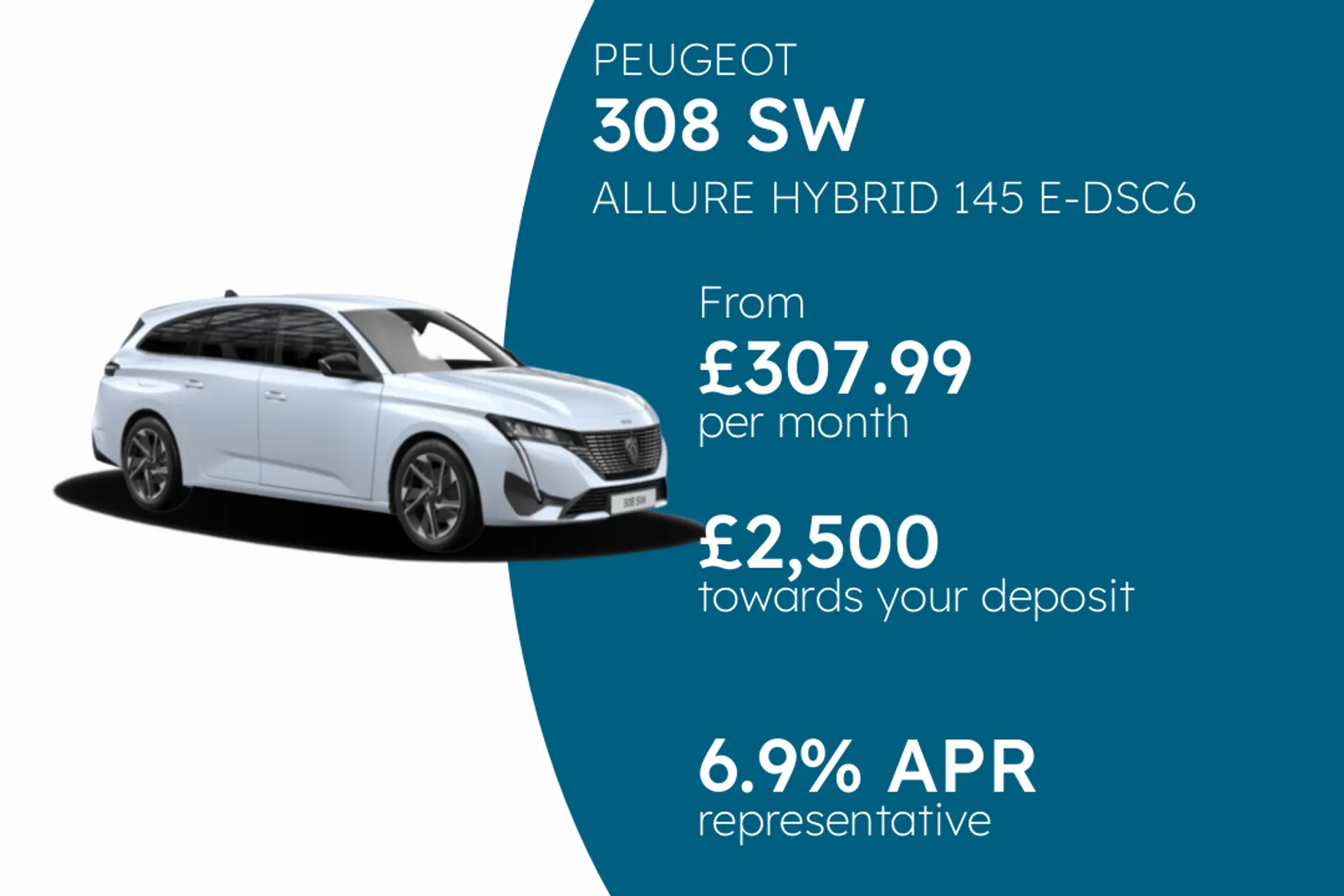 PEUGEOT ALLURE HYBRID 145 E-DSC6 PCP Finance Offer From £307.99 Per Month